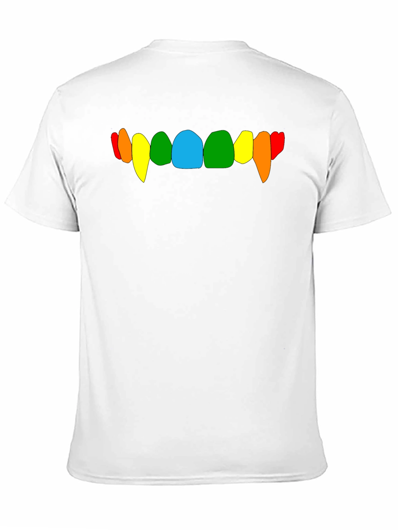 Black Rainbow Vampire Teeth Graphic Tee - Black Cotton T-Shirt view 11