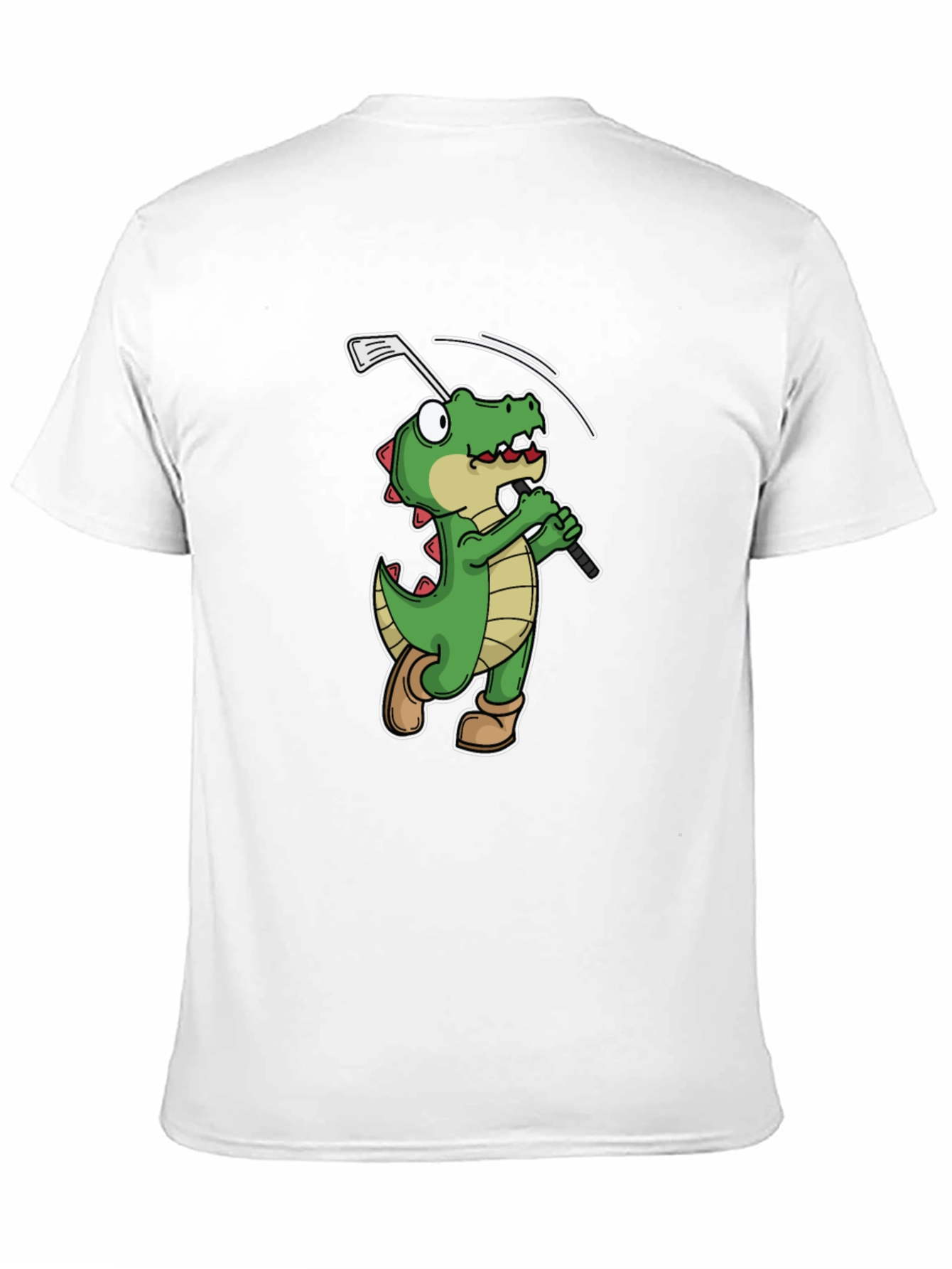 Black Golfing Alligator T-Shirt - Black Crew Neck Tee view 11
