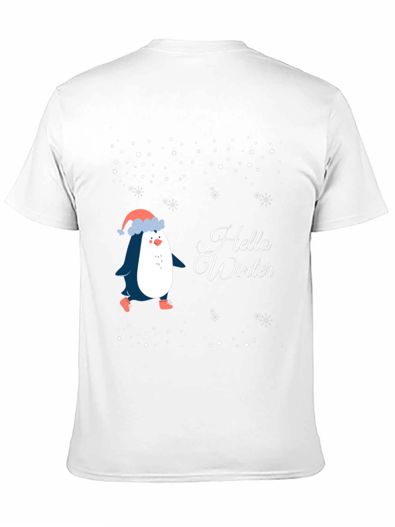 Black Hello Winter Penguin T-Shirt view 11