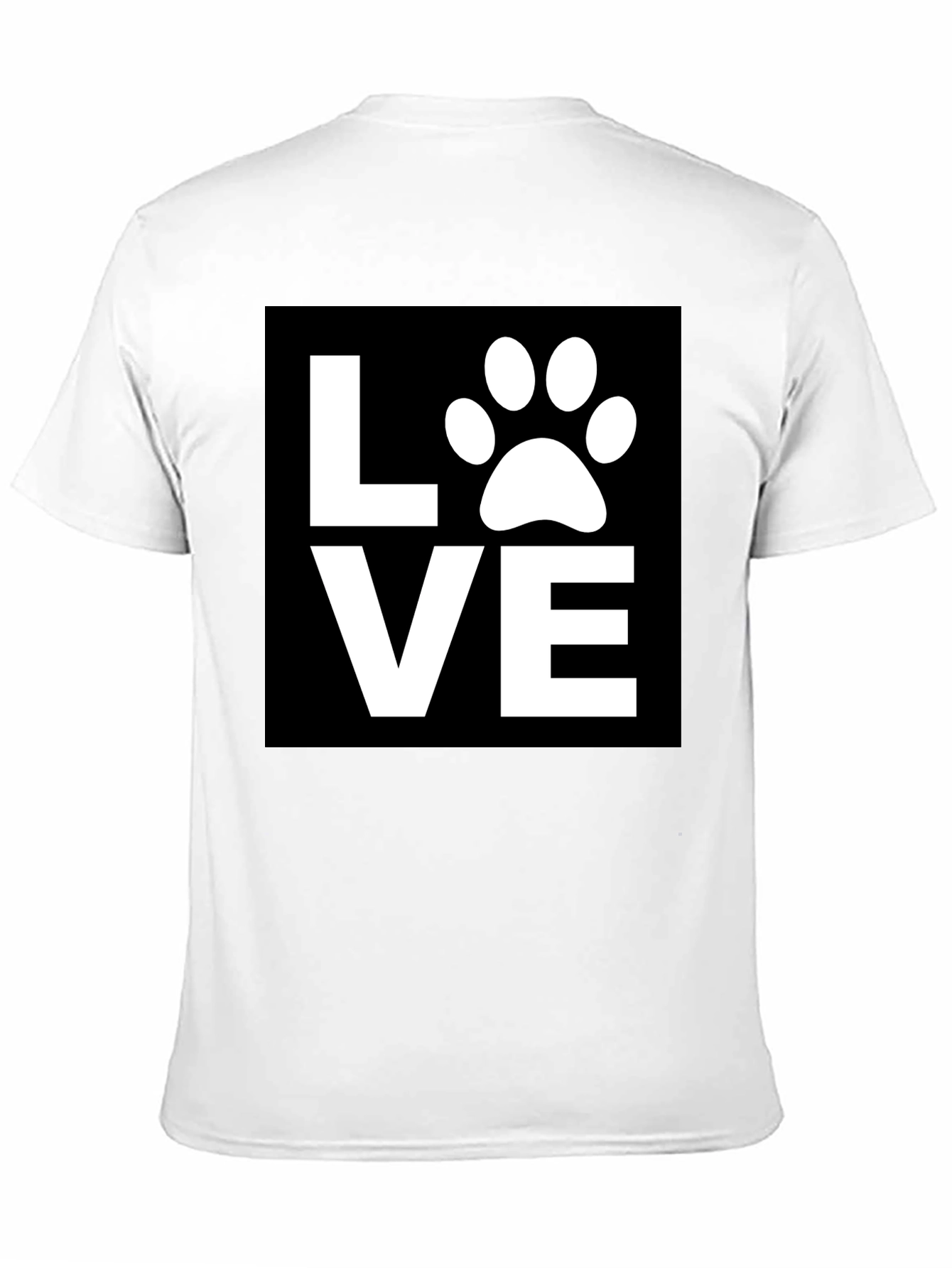 Black Love Paw Print Graphic Tee - Black Cotton Blend Shirt view 11