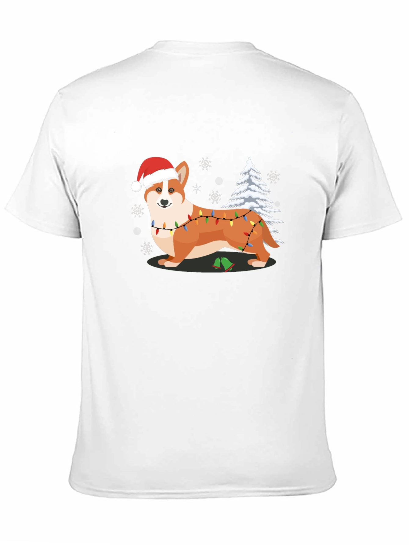 Black Festive Corgi Christmas T-Shirt view 11