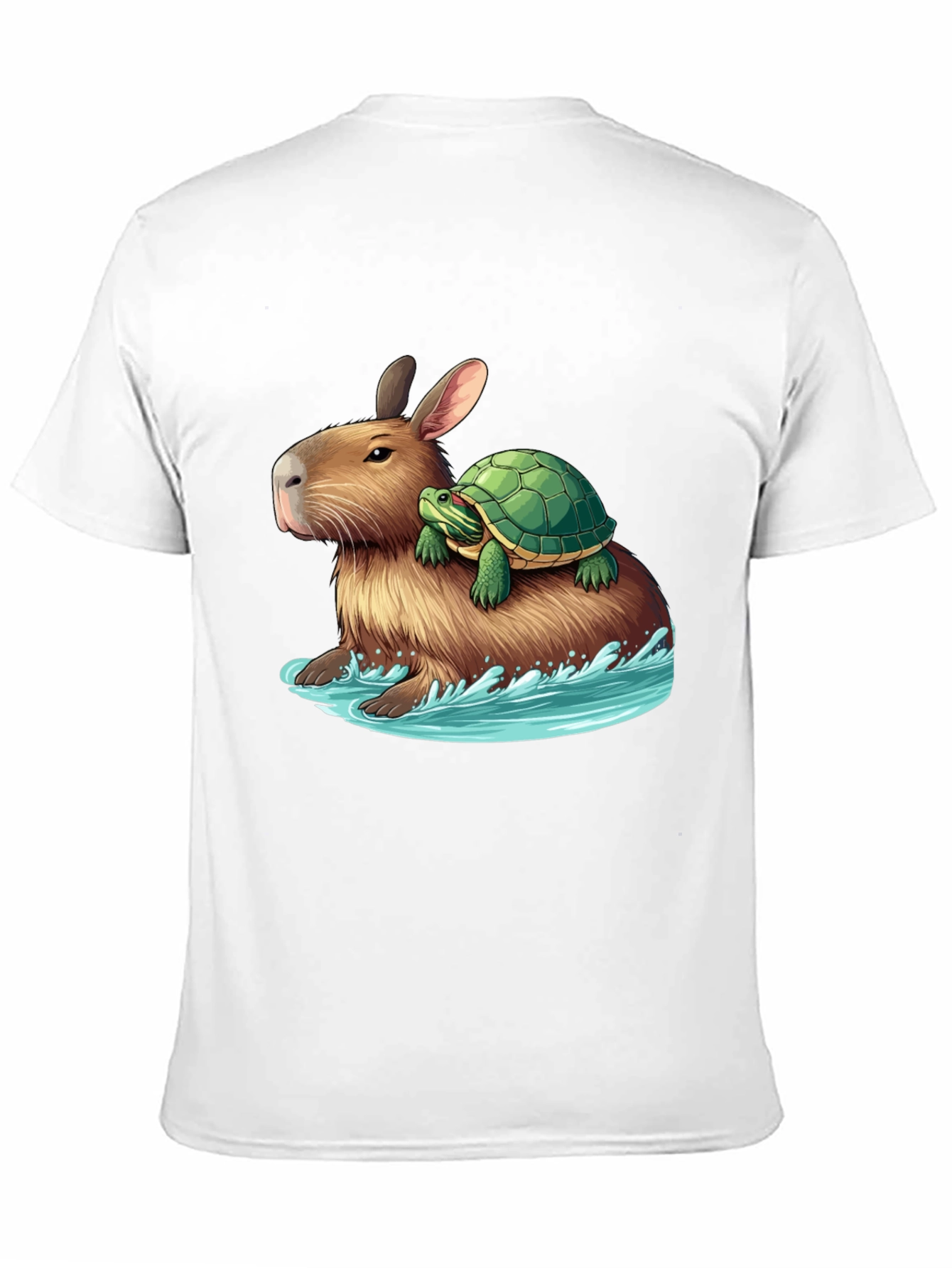 Black Capybara & Turtle Graphic Tee - Ride the Waves view 11