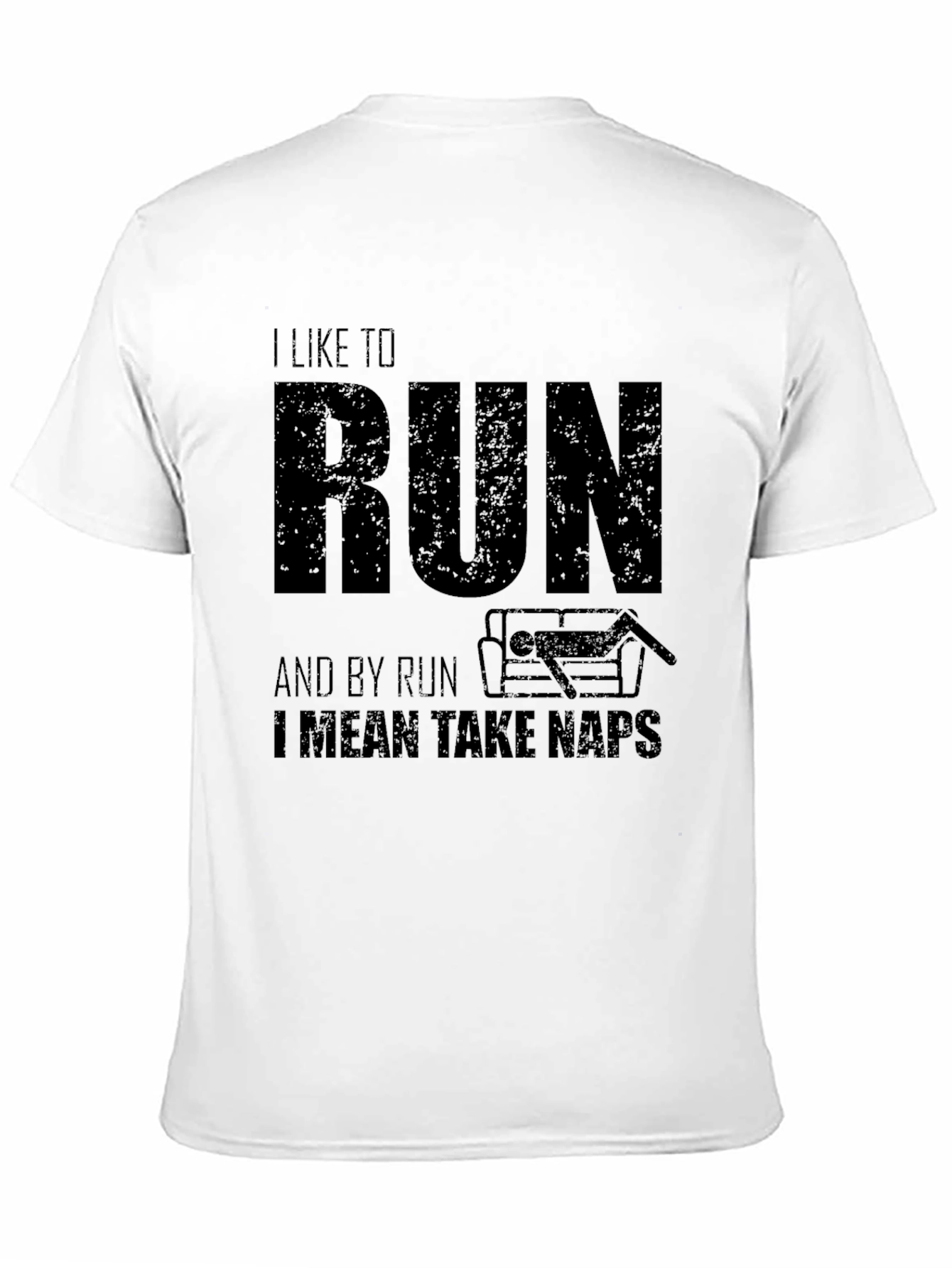 Black I Like to Run Funny Nap T-Shirt view 11