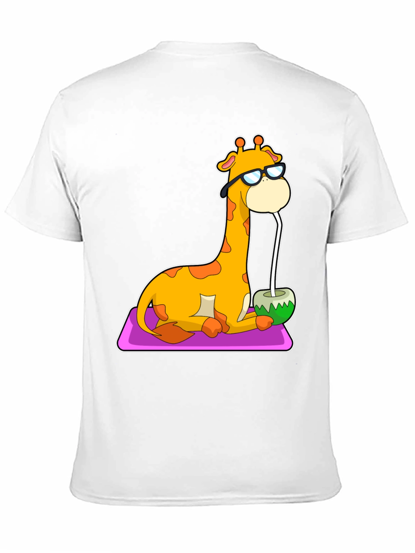 Black Cool Giraffe Coconut Drink Tee view 11