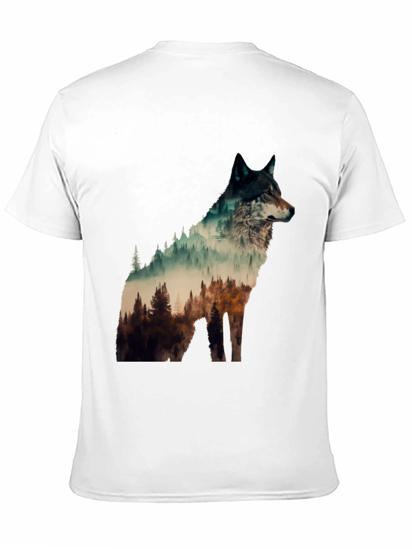 Black Wolf Forest Graphic Tee - Nature Lover's T-Shirt view 11