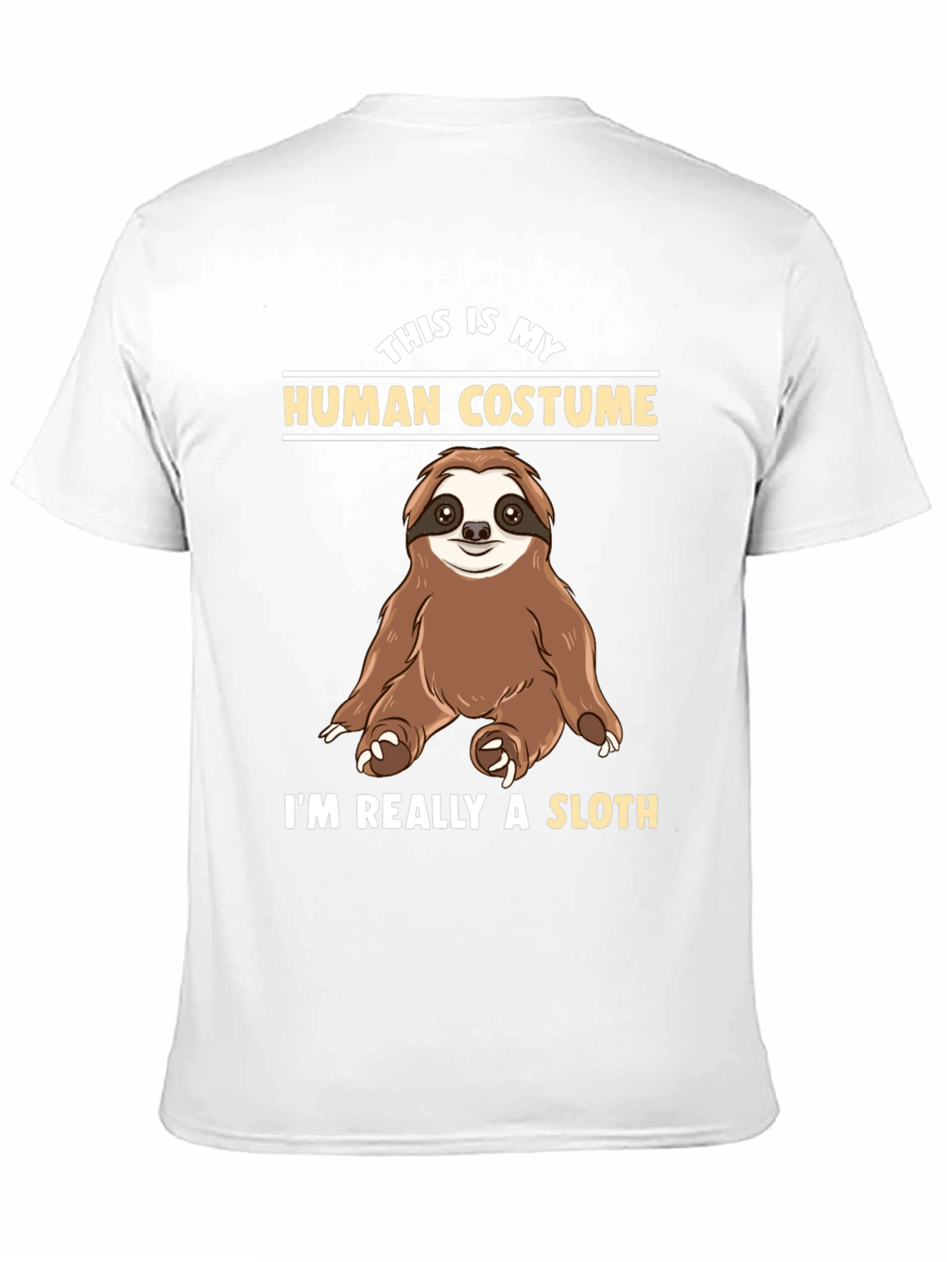 Black Funny Sloth Human Costume T-Shirt view 11