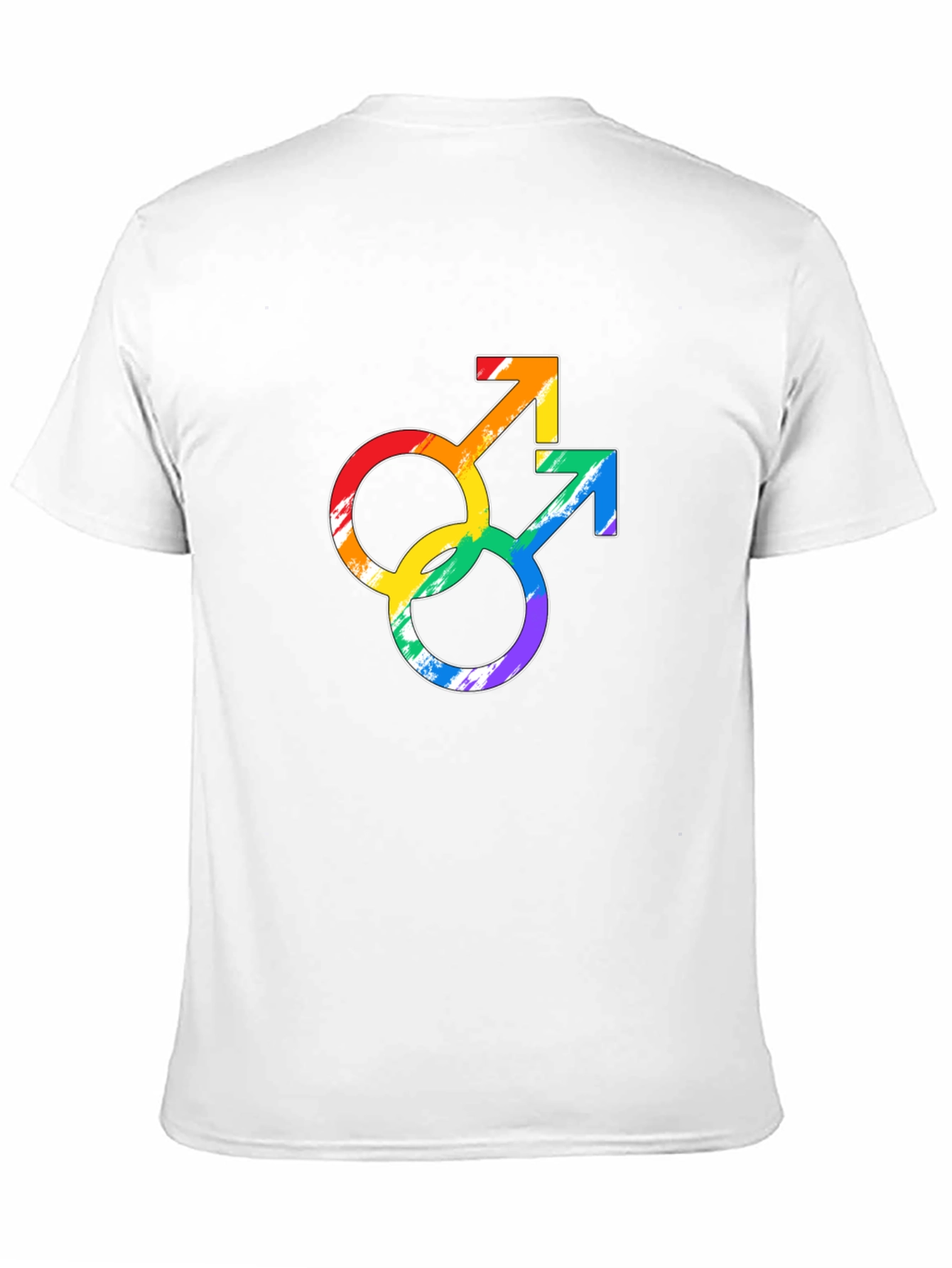 Black Rainbow Gay Pride Double Mars Symbol Black T-Shirt view 11