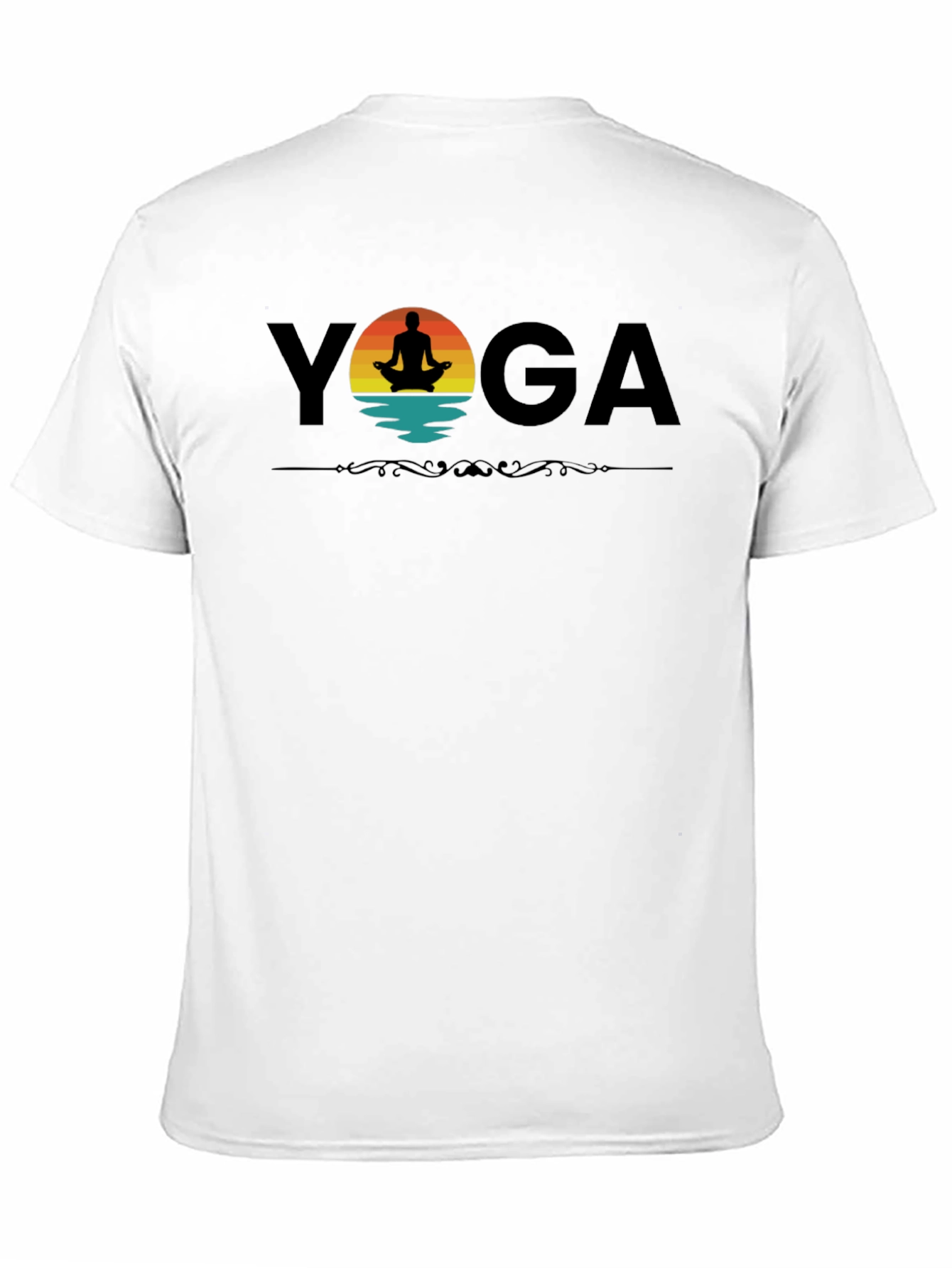 Black Yoga Silhouette Graphic Tee - Black Cotton Blend T-Shirt view 11