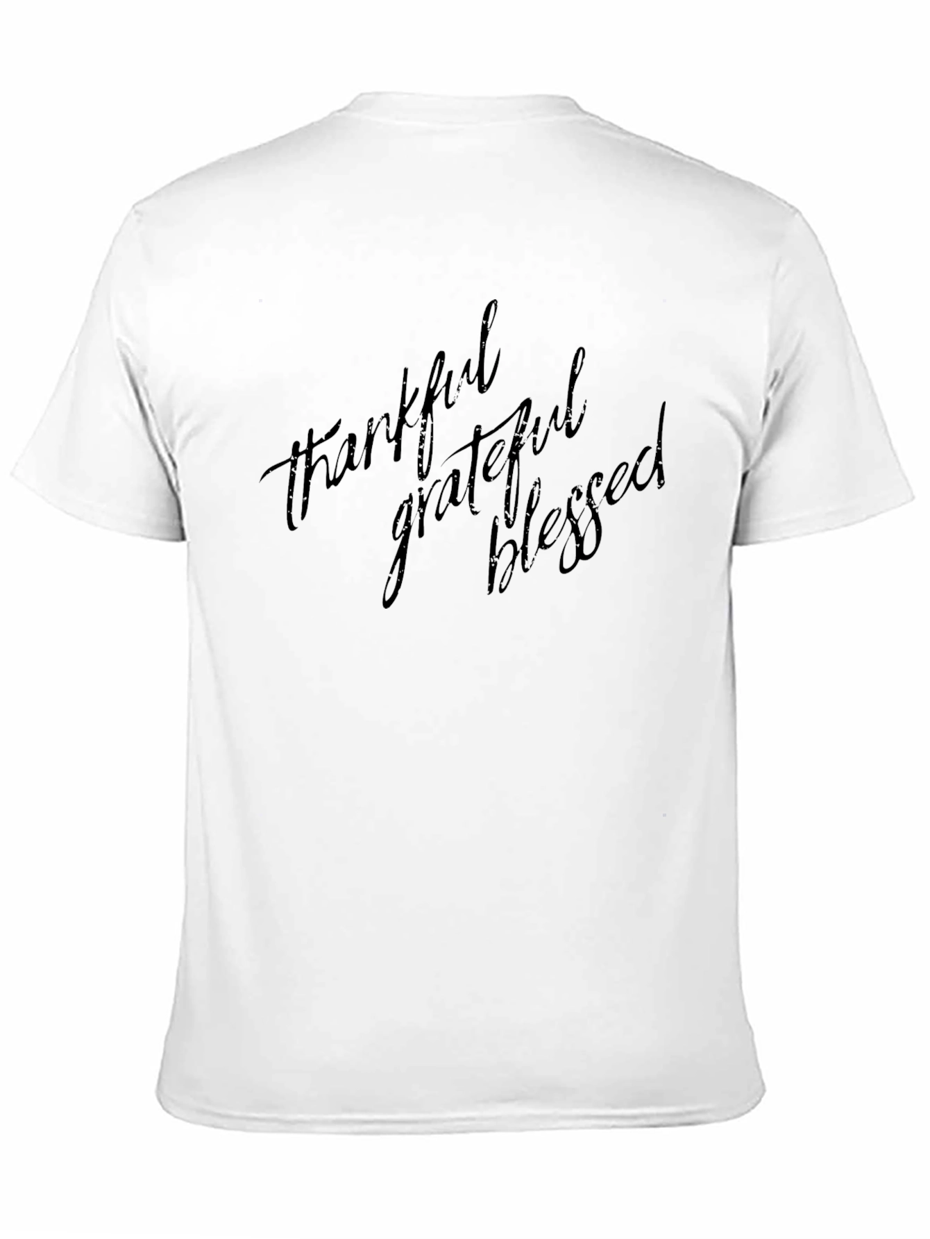 Black Thankful Grateful Blessed Black T-Shirt view 11