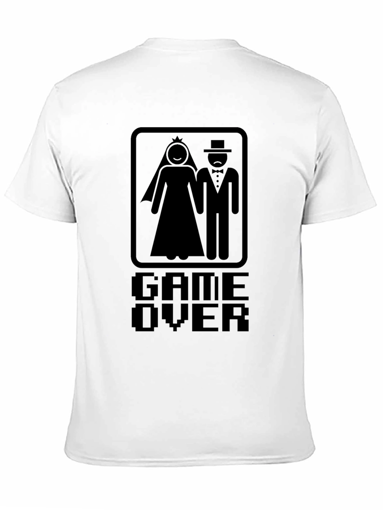 Black Game Over Bride Groom Graphic Tee - Black Cotton Blend view 11
