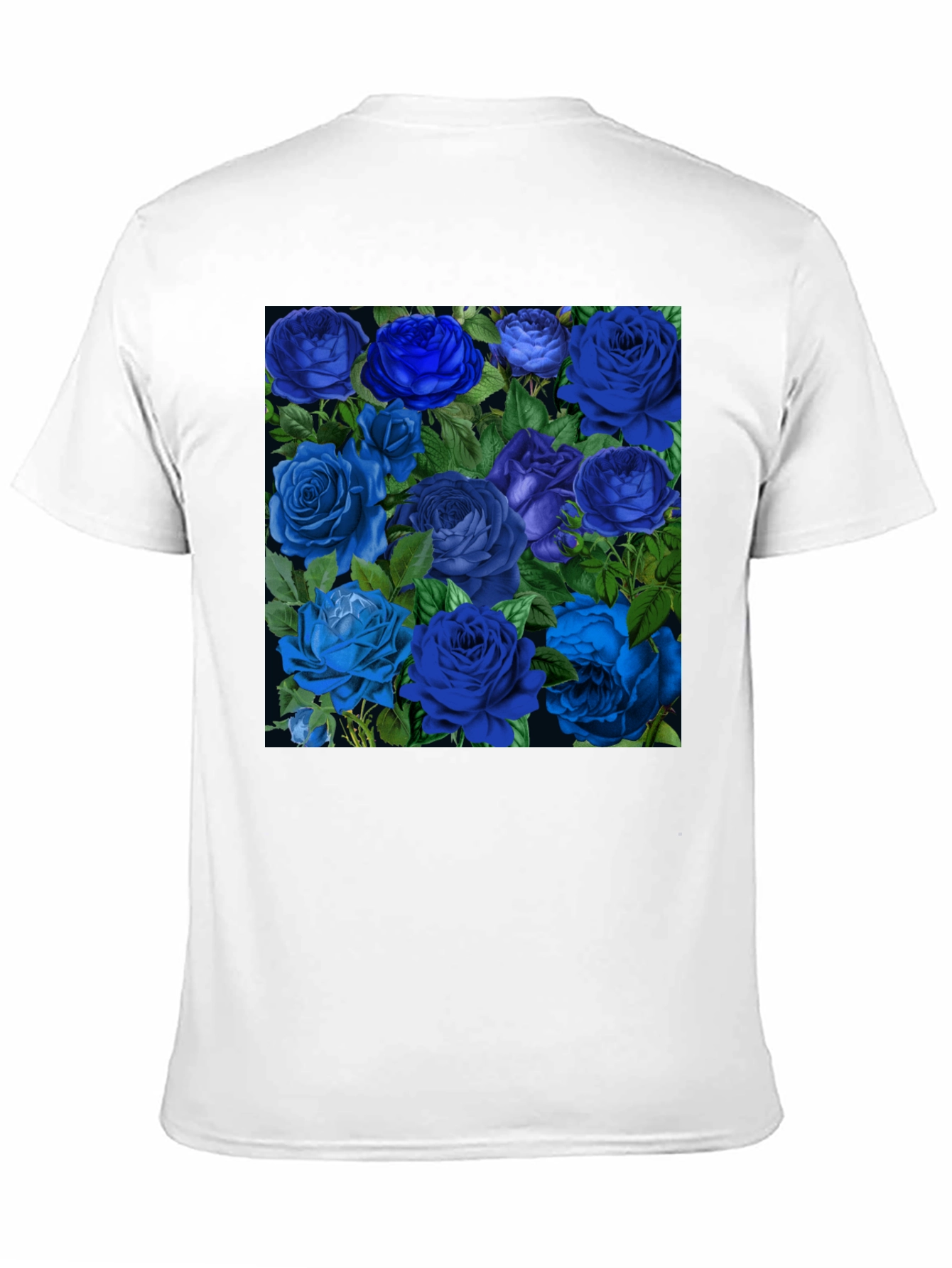 Black Blue Roses Graphic Print Tee - Black view 11