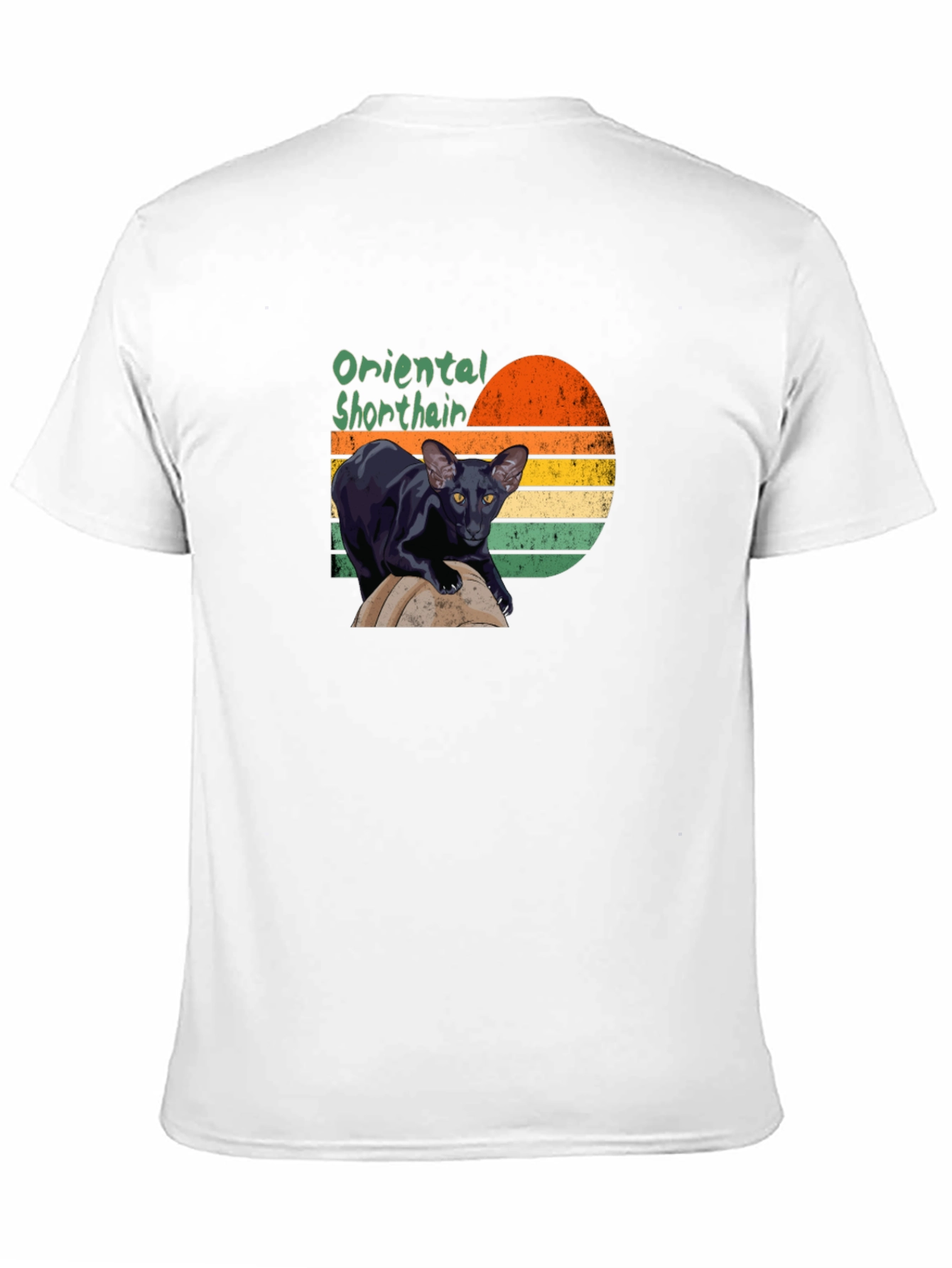 Black Oriental Shorthair Cat T-Shirt view 11