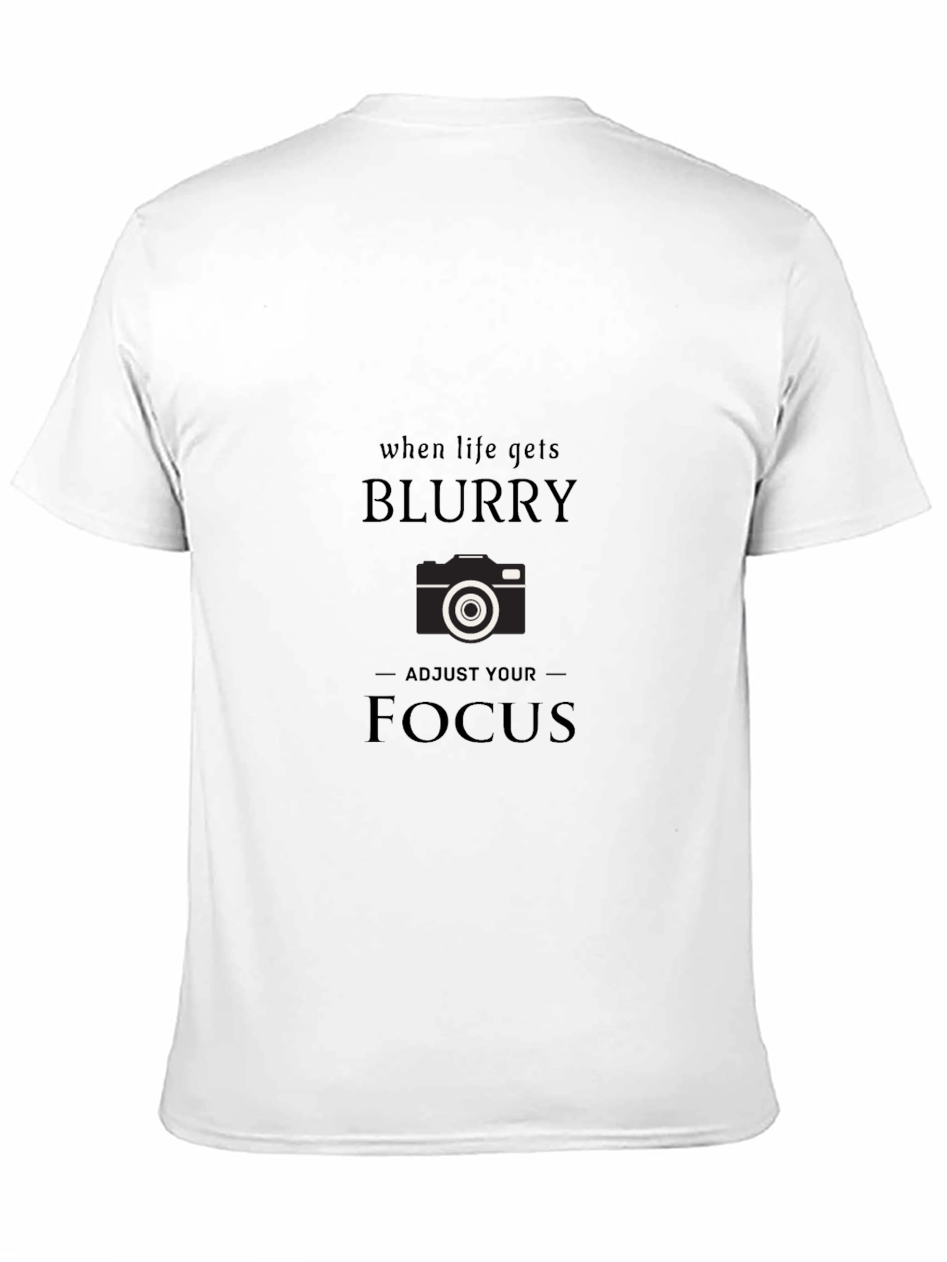 Black Blurry Focus Camera Graphic Tee - Black Cotton T-Shirt view 11