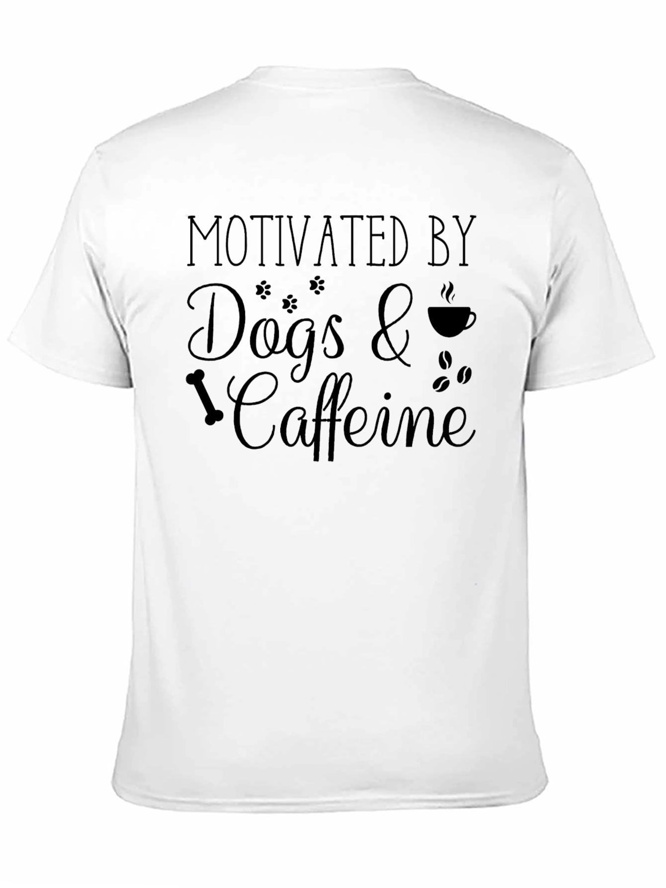 Black Motivated by Dogs & Caffeine Black T-Shirt view 11
