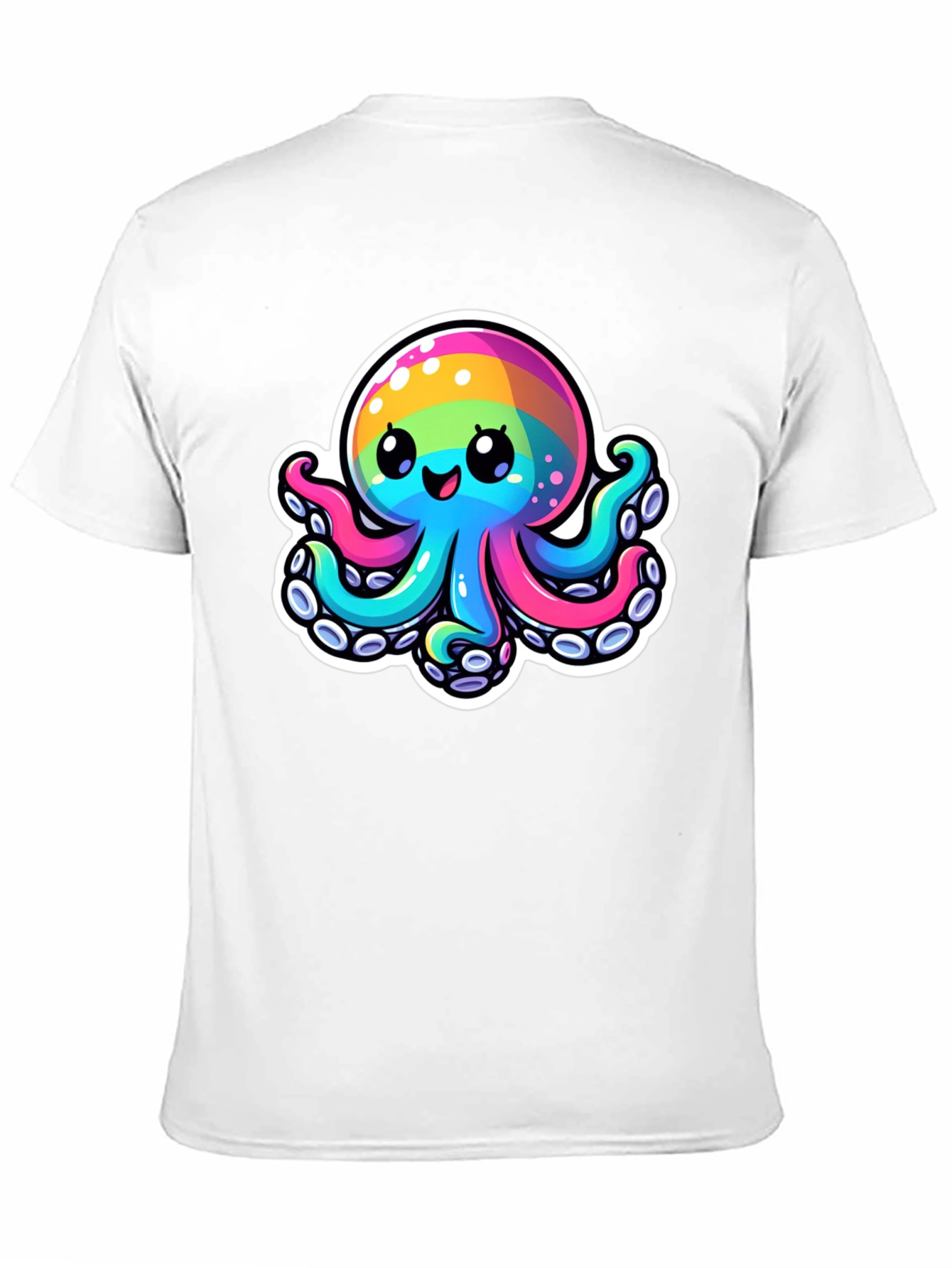 Black Rainbow Octopus Graphic Tee - Unique Colorful Design view 11
