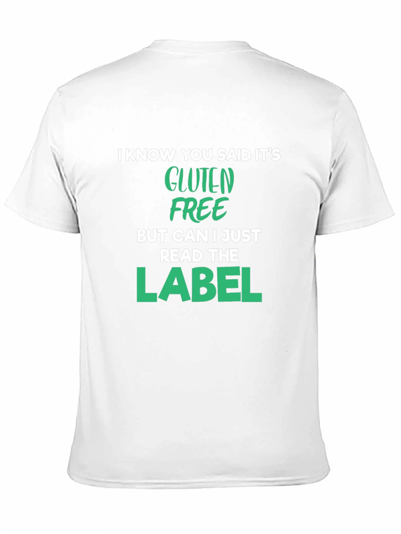 Black Gluten Free Label T-Shirt Funny Food Allergy Tee view 11