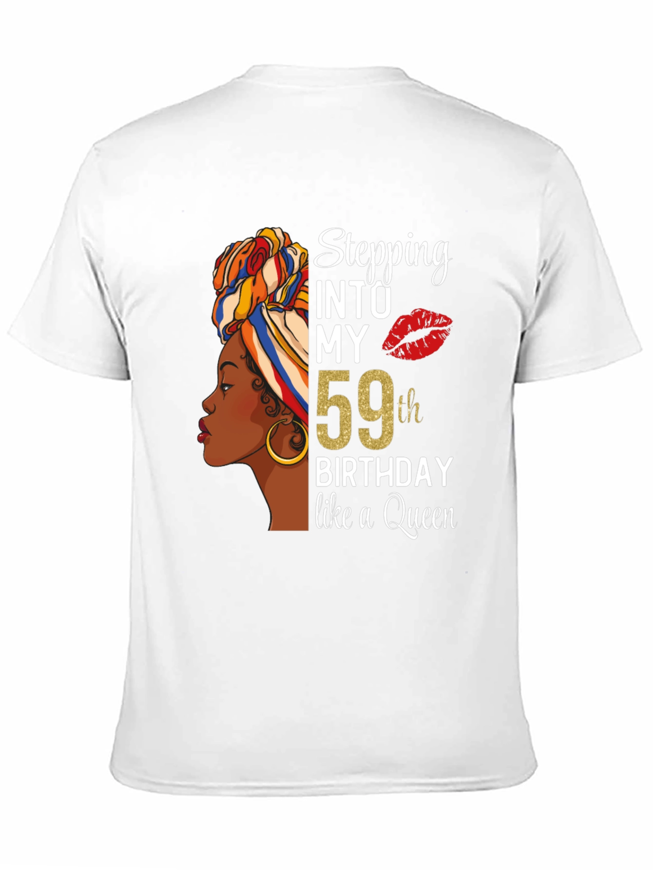 Black Stepping Into My 59th Birthday Queen T-Shirt view 11