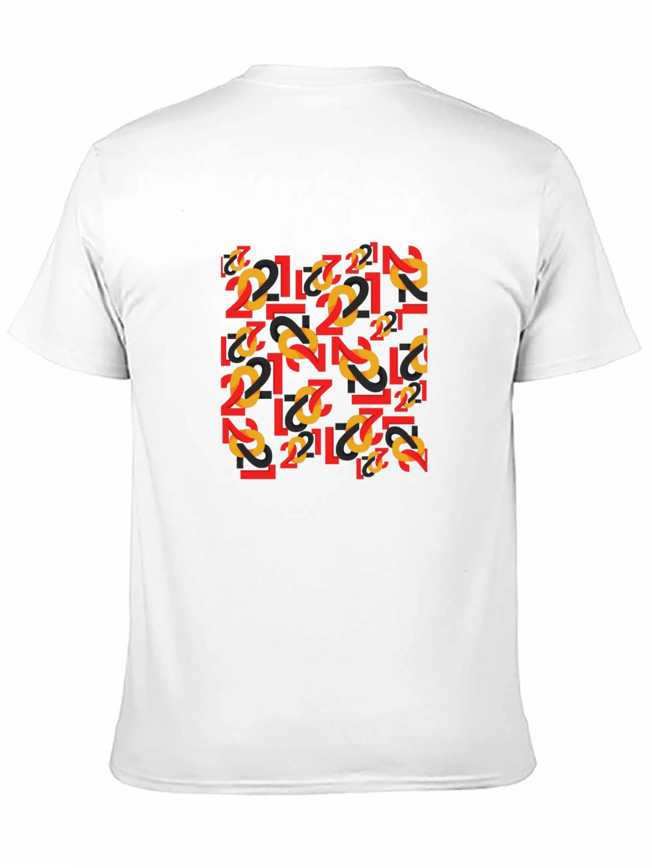 Black Bold Number Pattern Tee - Statement Graphic T-Shirt view 11