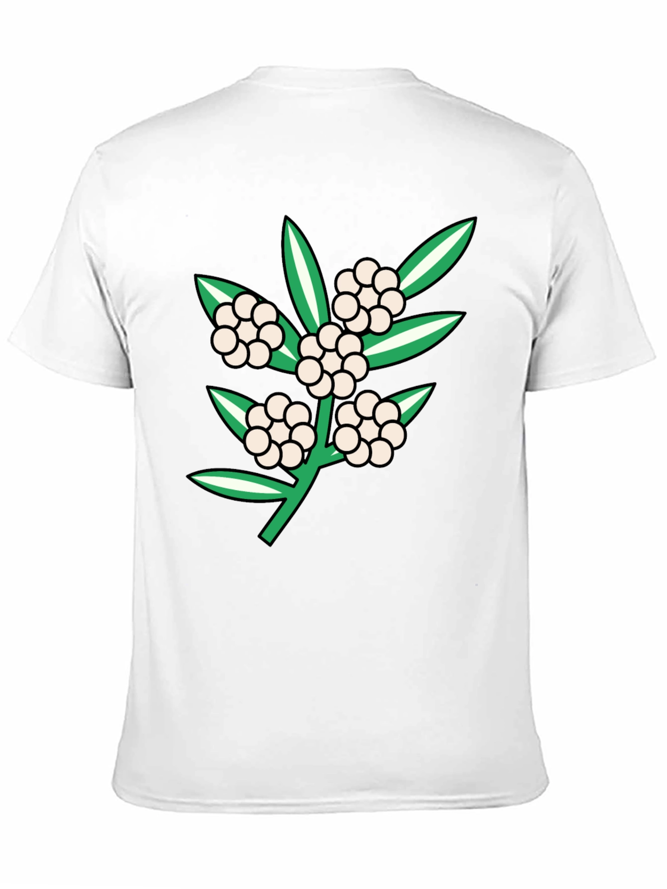 Black Floral Design Tee - Black Cotton Blend view 11