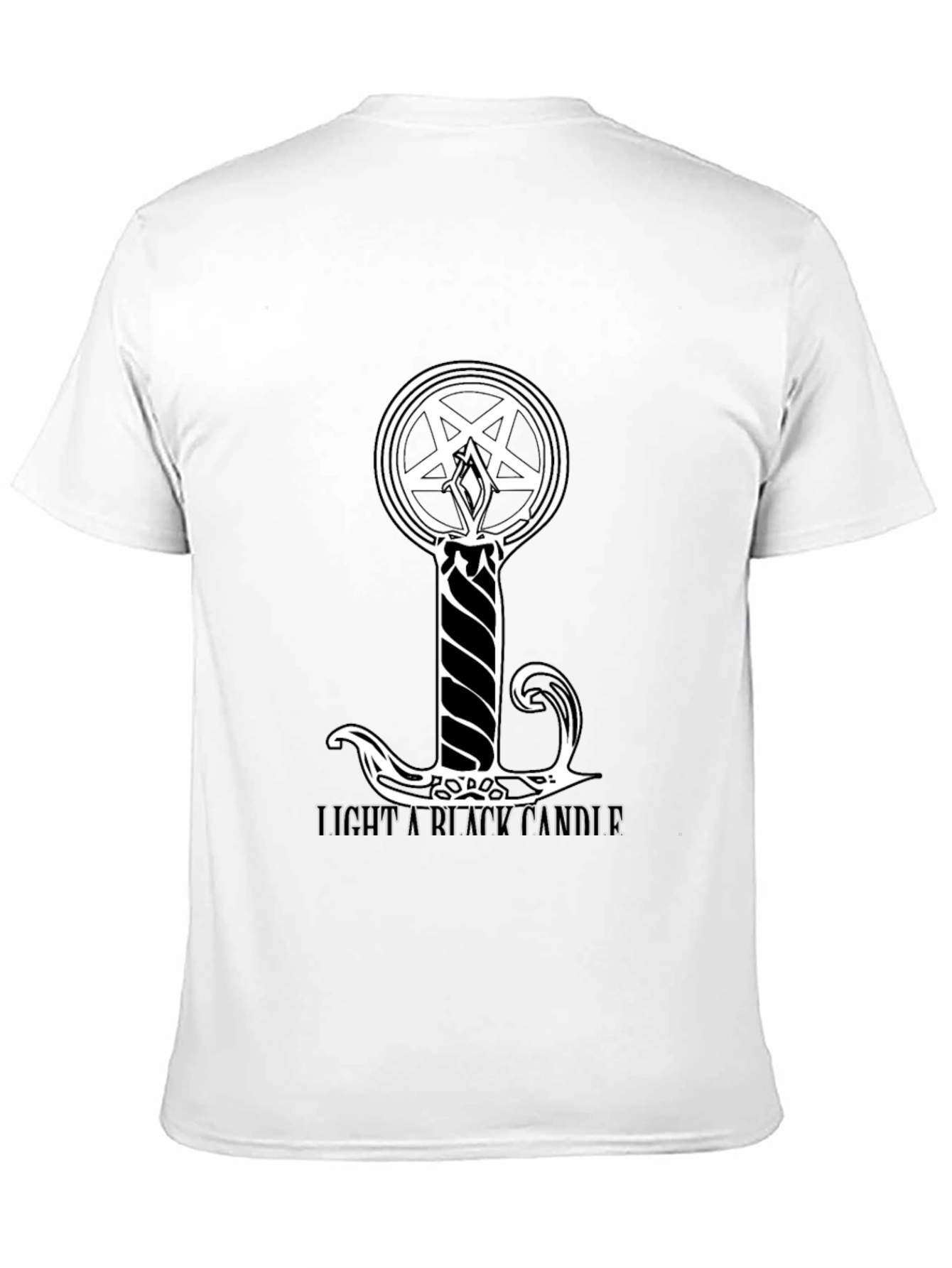Black Black T-Shirt: Light a Black Candle Design view 11