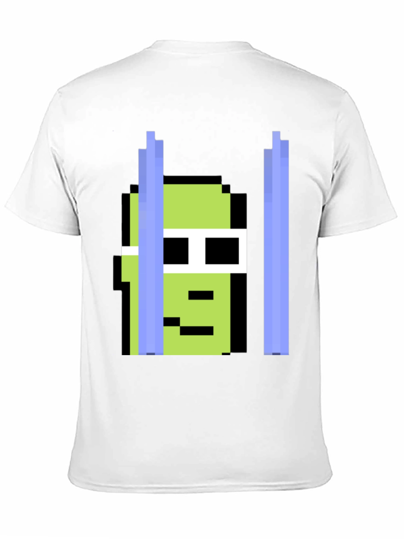 Black Pixelated Green Character Tee view 11