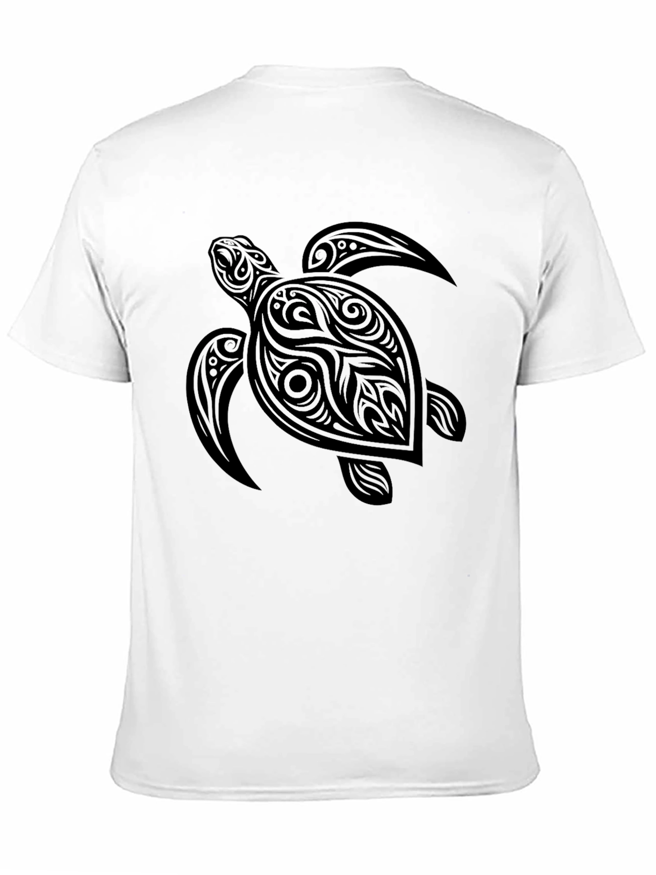 Black Tribal Turtle Graphic Tee - Men's Black T-Shirt view 11