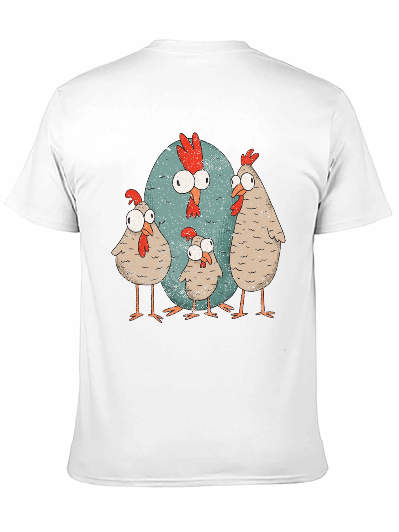 Black Funny Chicken Family Graphic Tee - Quirky Casual Wear view 11