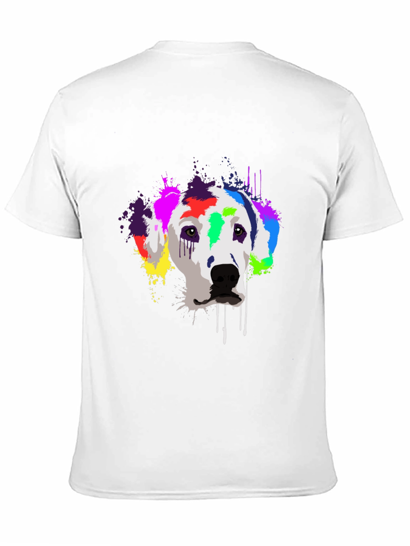 Black Colorful Dalmatian Dog Graphic T-Shirt - Black view 11
