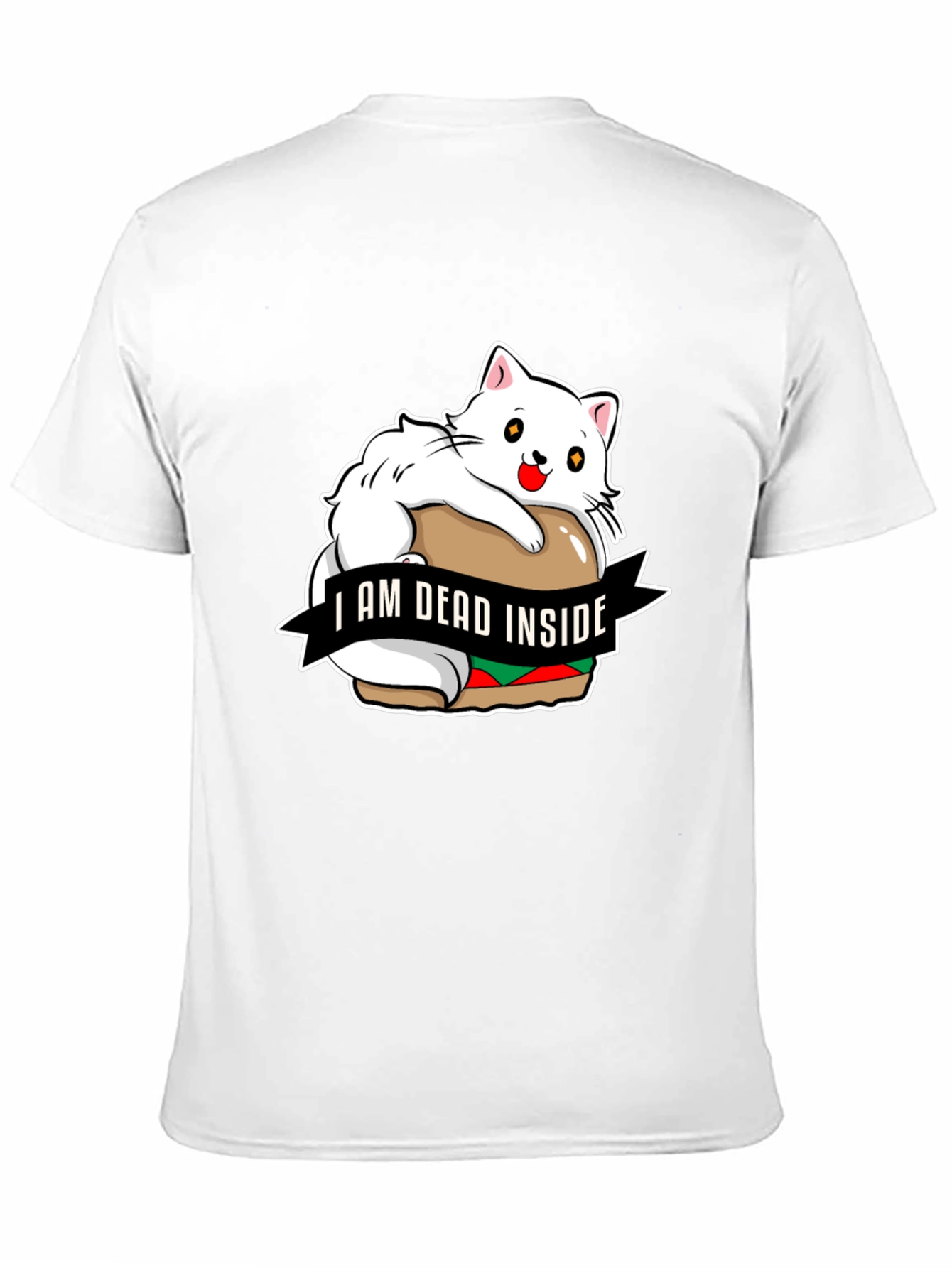 Black I Am Dead Inside Cat T-Shirt view 11