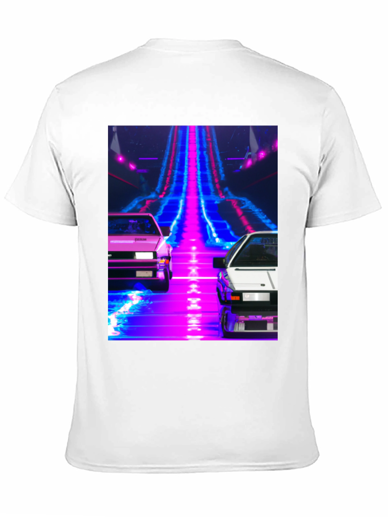 Black Retro Wave Car T-Shirt view 11