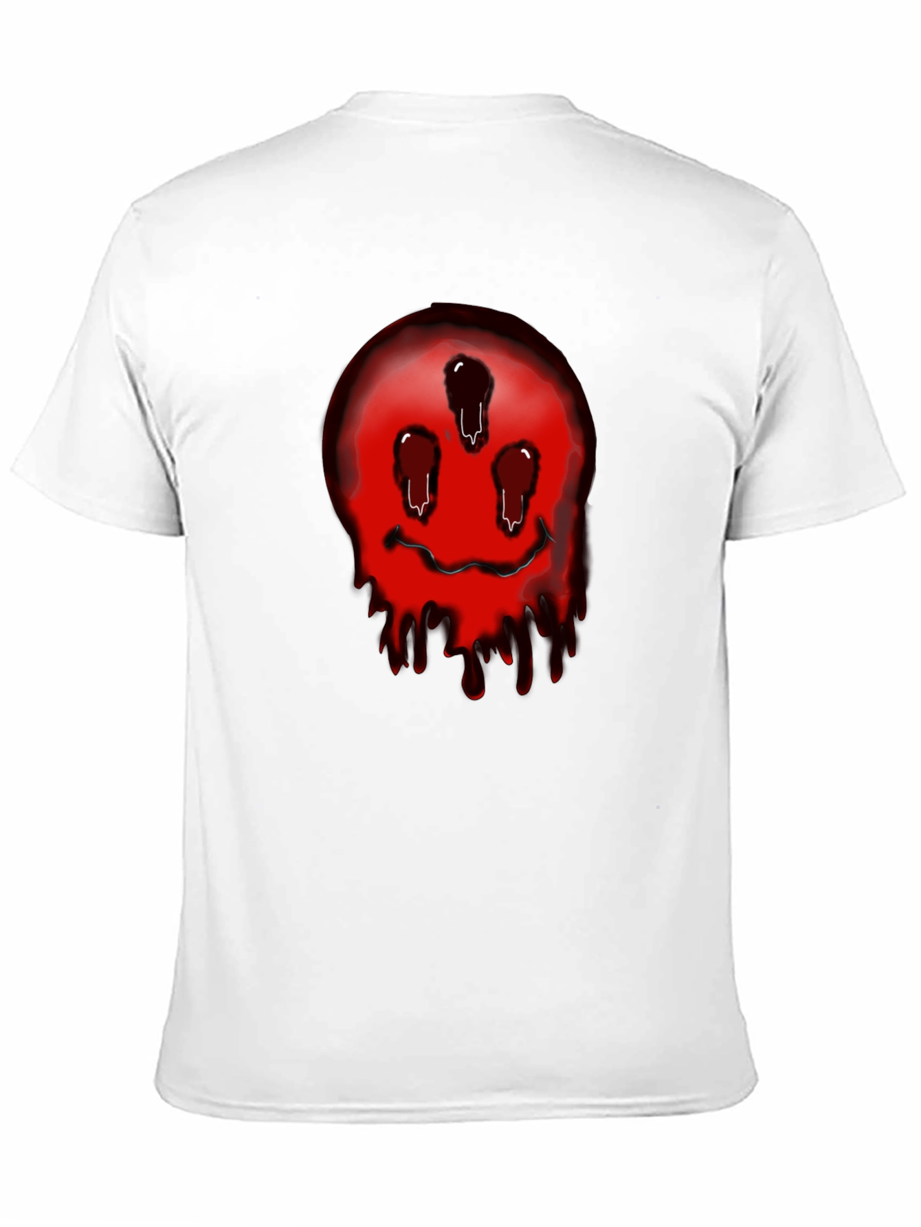 Black Dripping Smiley Face Graphic Tee - Black view 11