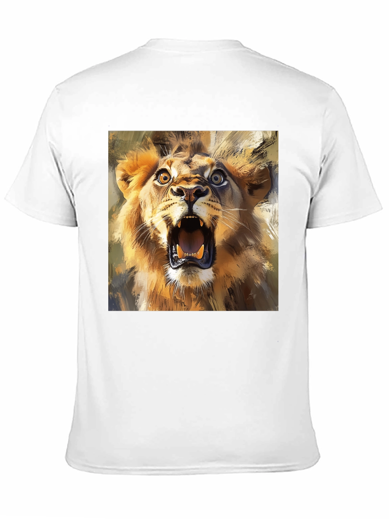 Black Roaring Lion Graphic Tee - Animal Print T-Shirt view 11