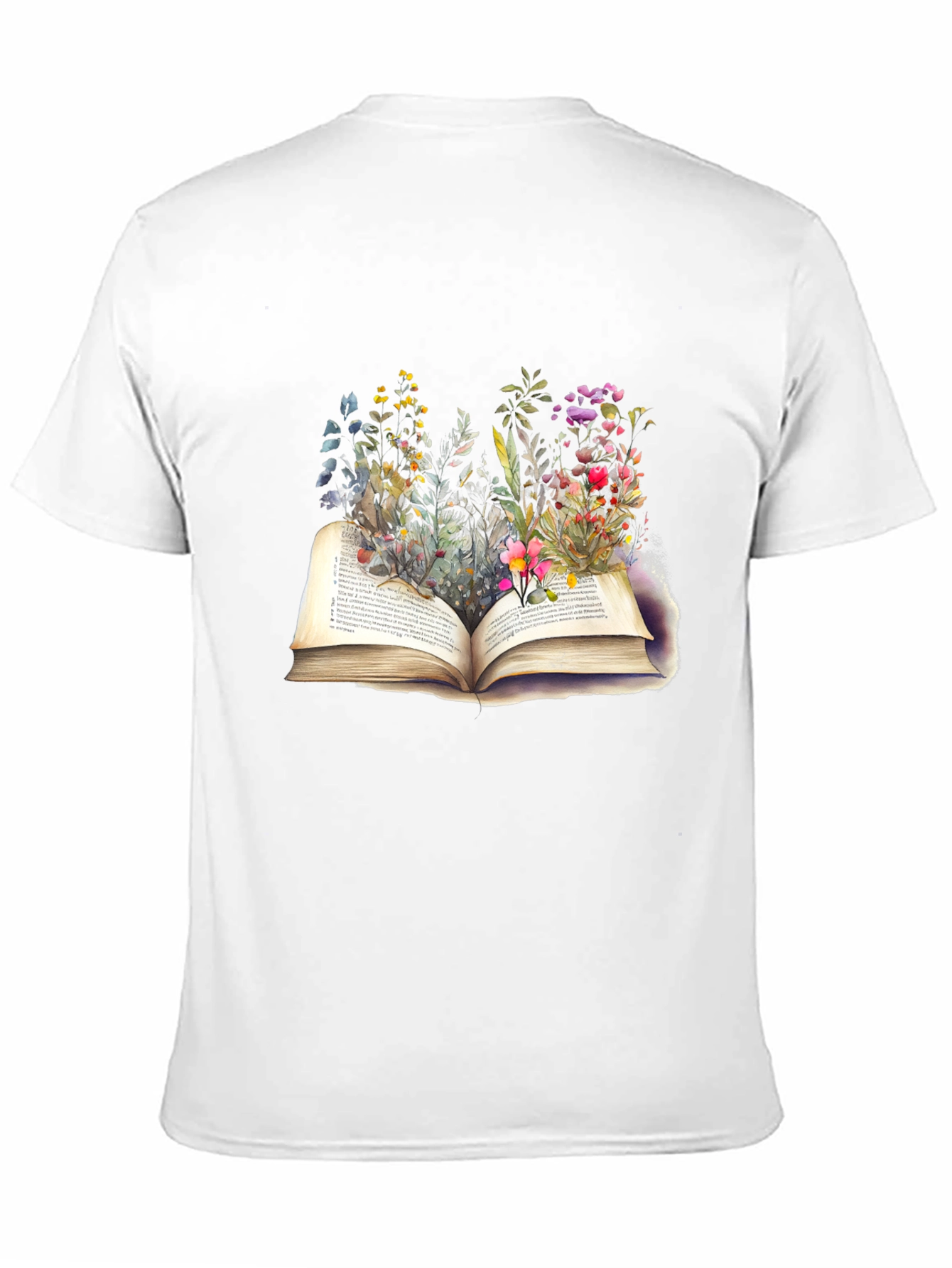 Black Floral Bookworm T-Shirt - Unisex view 11