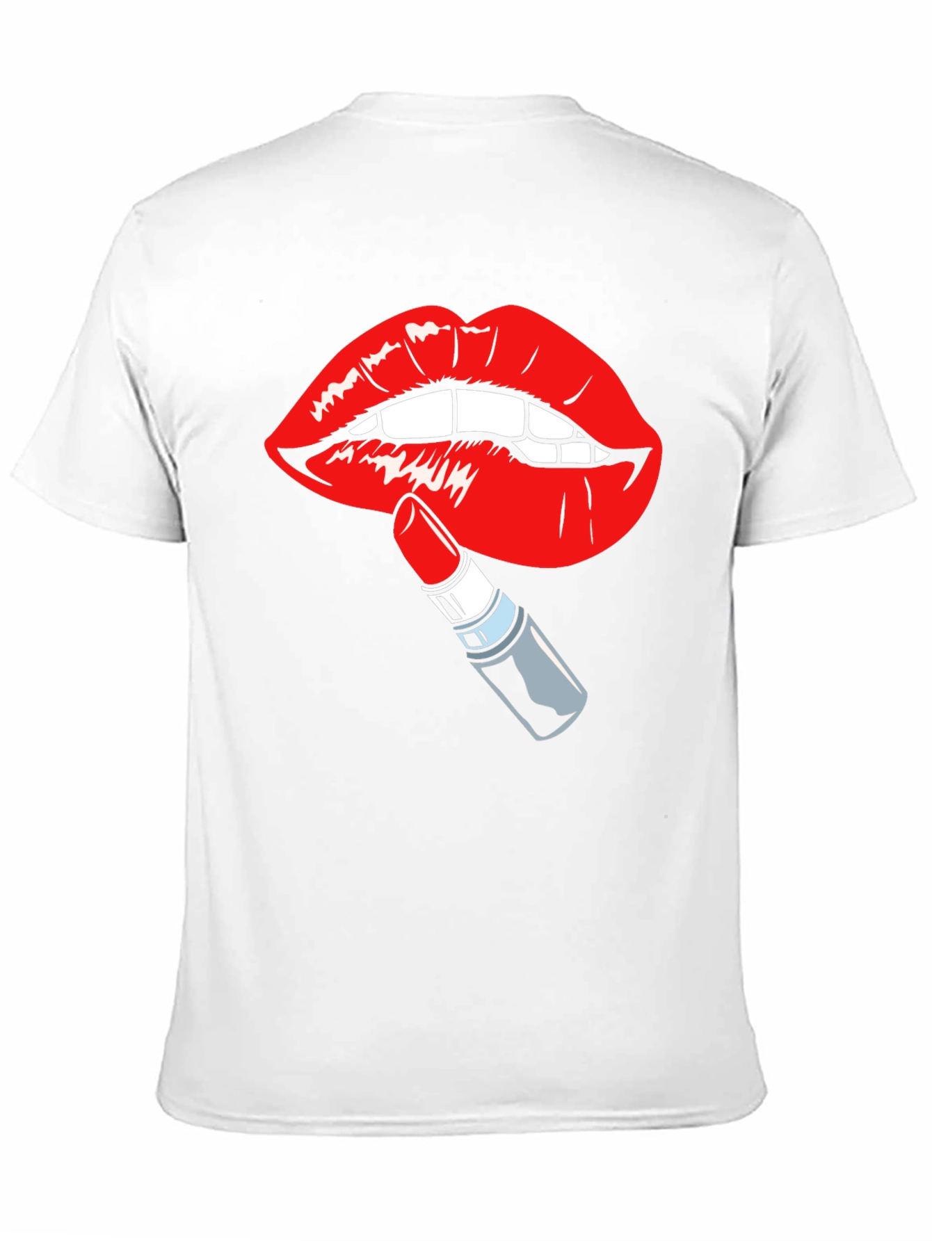 Black Bold Lips & Lipstick Graphic Tee - Black Cotton T-Shirt view 11