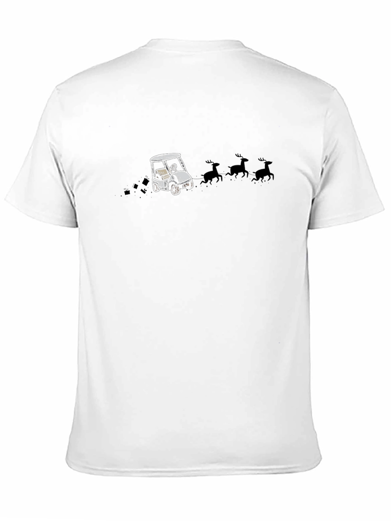 Black Golf Cart Sleigh T-Shirt view 11