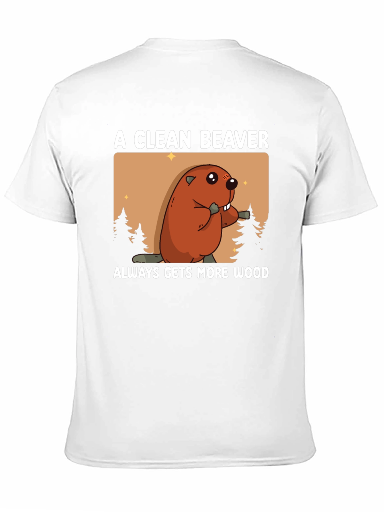 Black Clean Beaver More Wood T-Shirt - Novelty Graphic Tee view 11