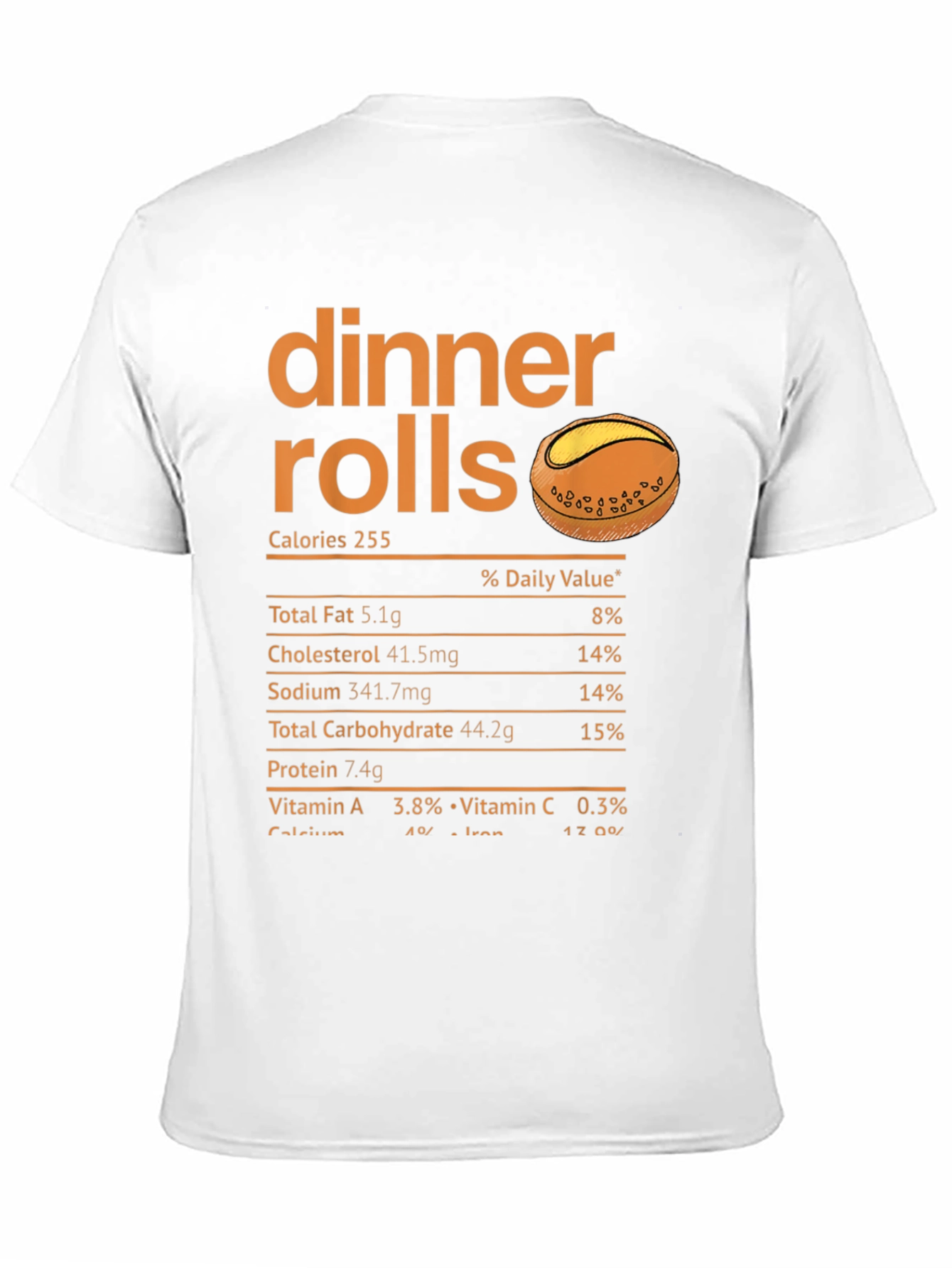 Black Dinner Rolls Nutrition Facts T-Shirt view 11