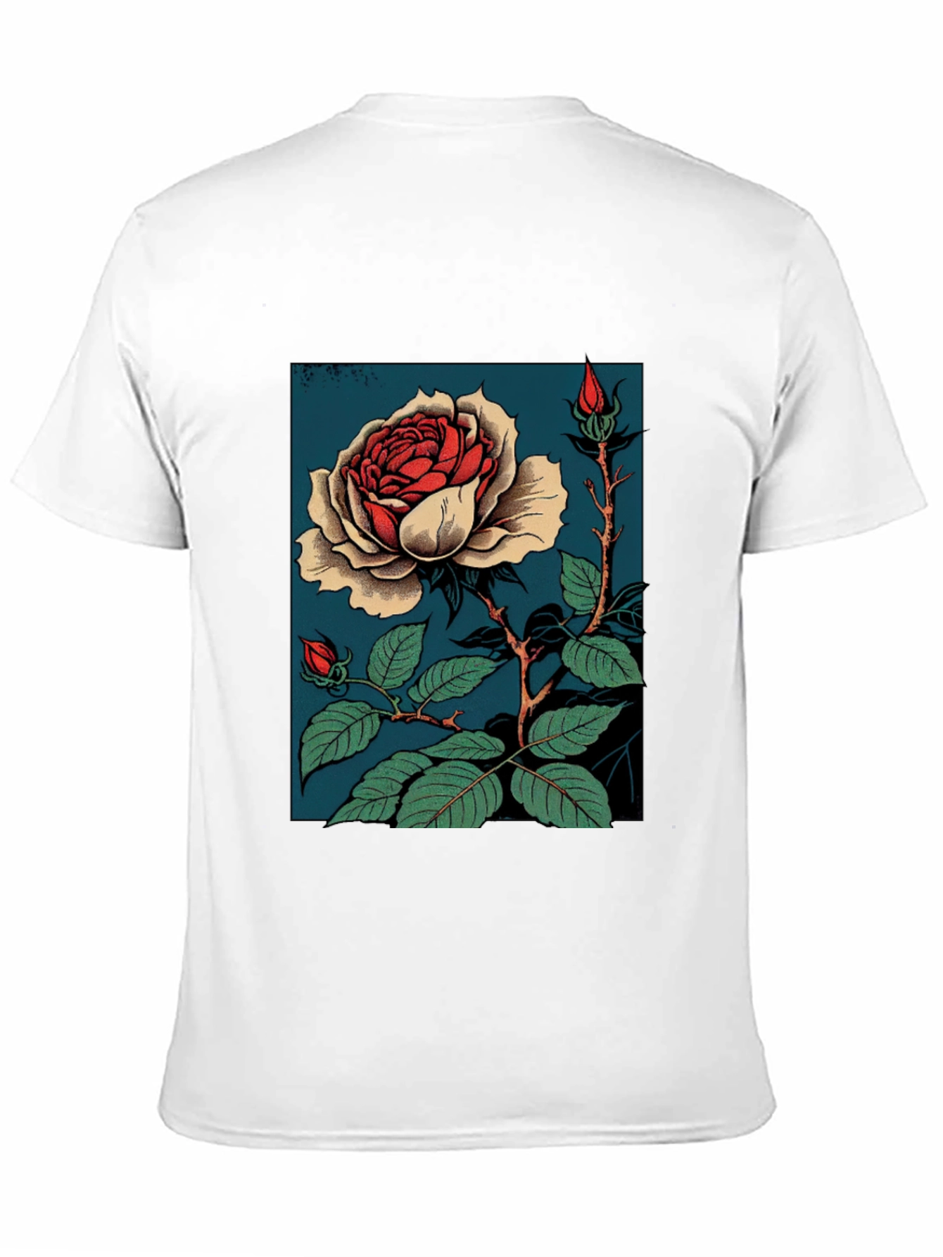 Black Elegant Rose Graphic T-Shirt - Black view 11