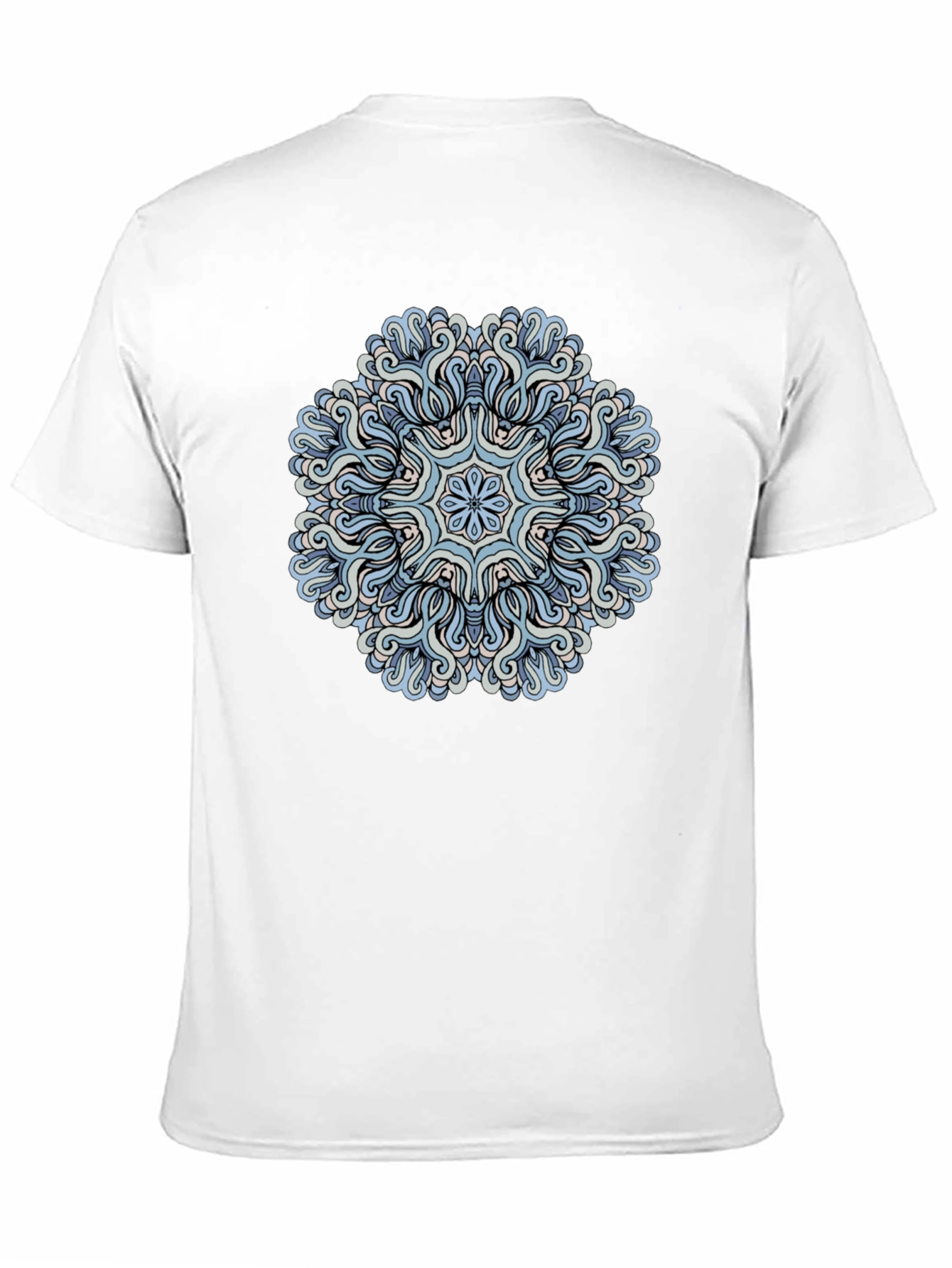 Black Blue Mandala Graphic Tee - Men's Black T-Shirt view 11
