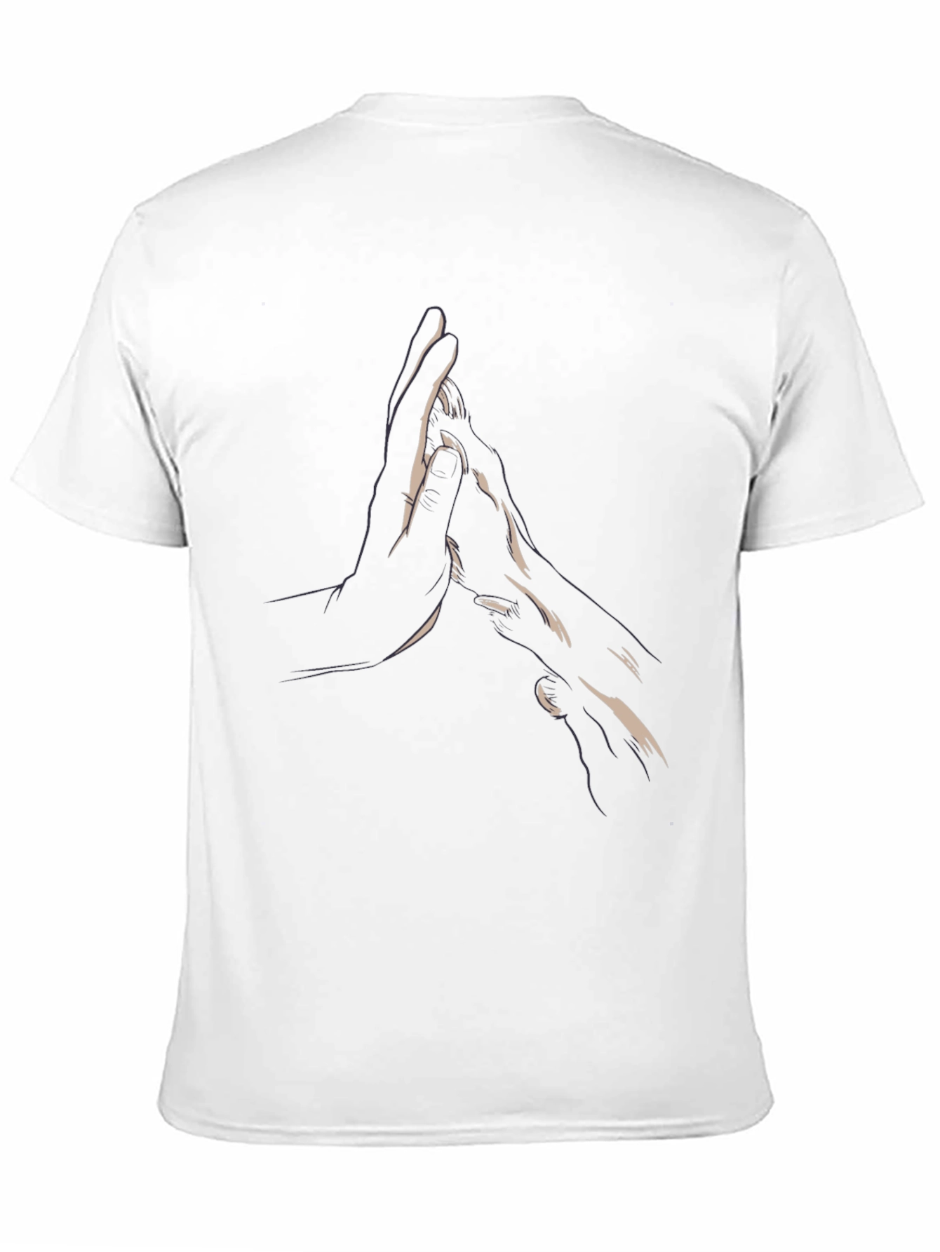 Black Minimalist Hands Graphic Black Tee view 11