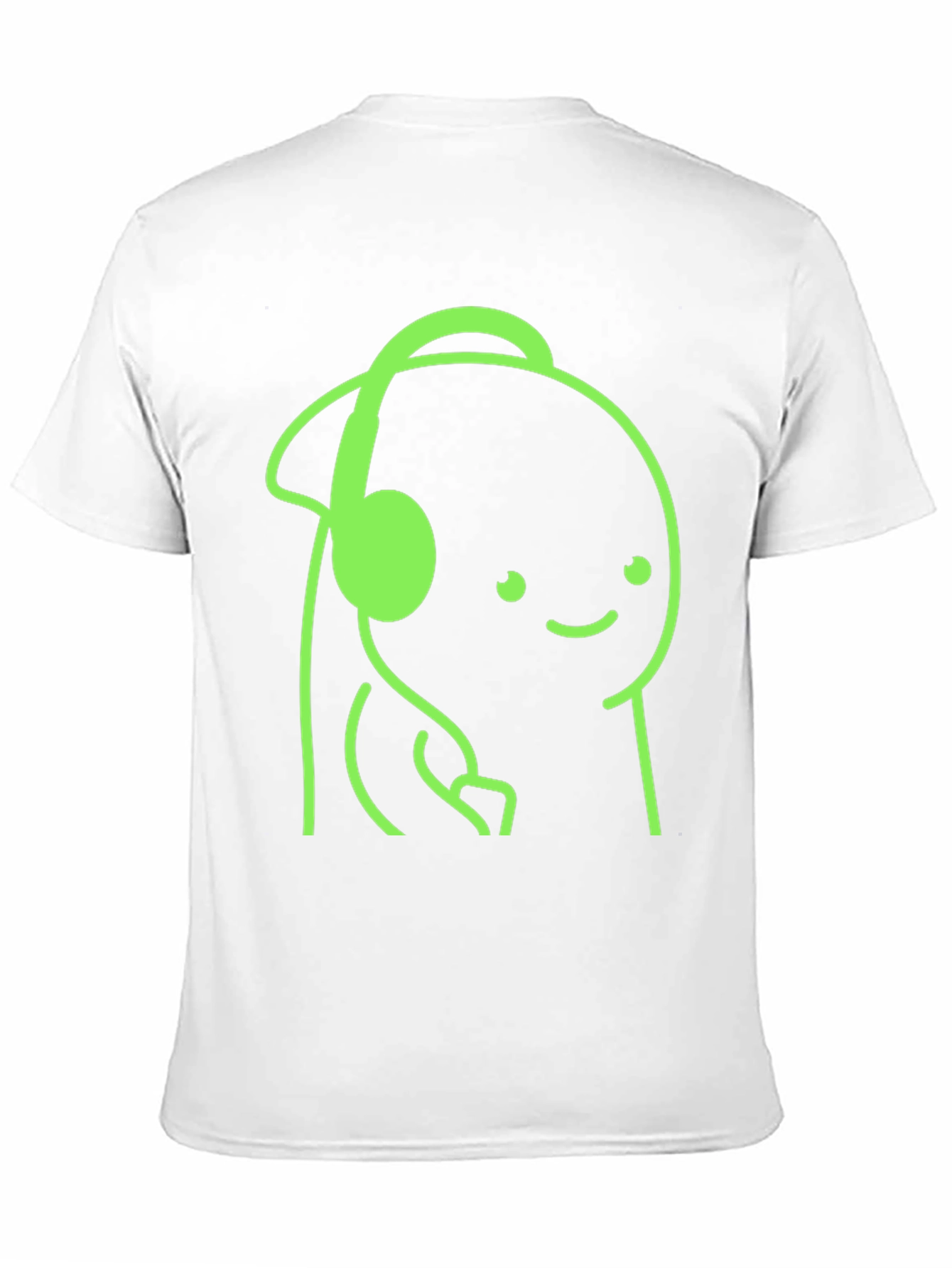 Black Cartoon Headphone Graphic Tee - Casual Style view 11