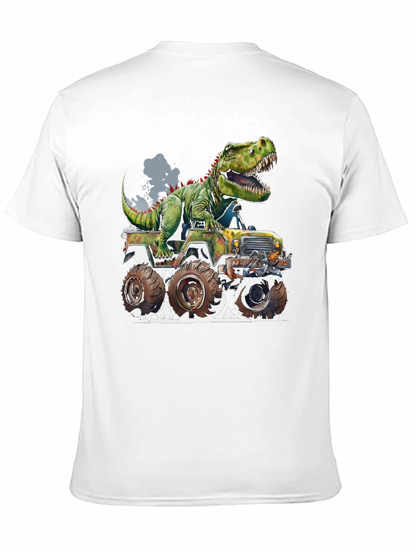 Black Dinosaur Monster Truck Graphic Tee view 11