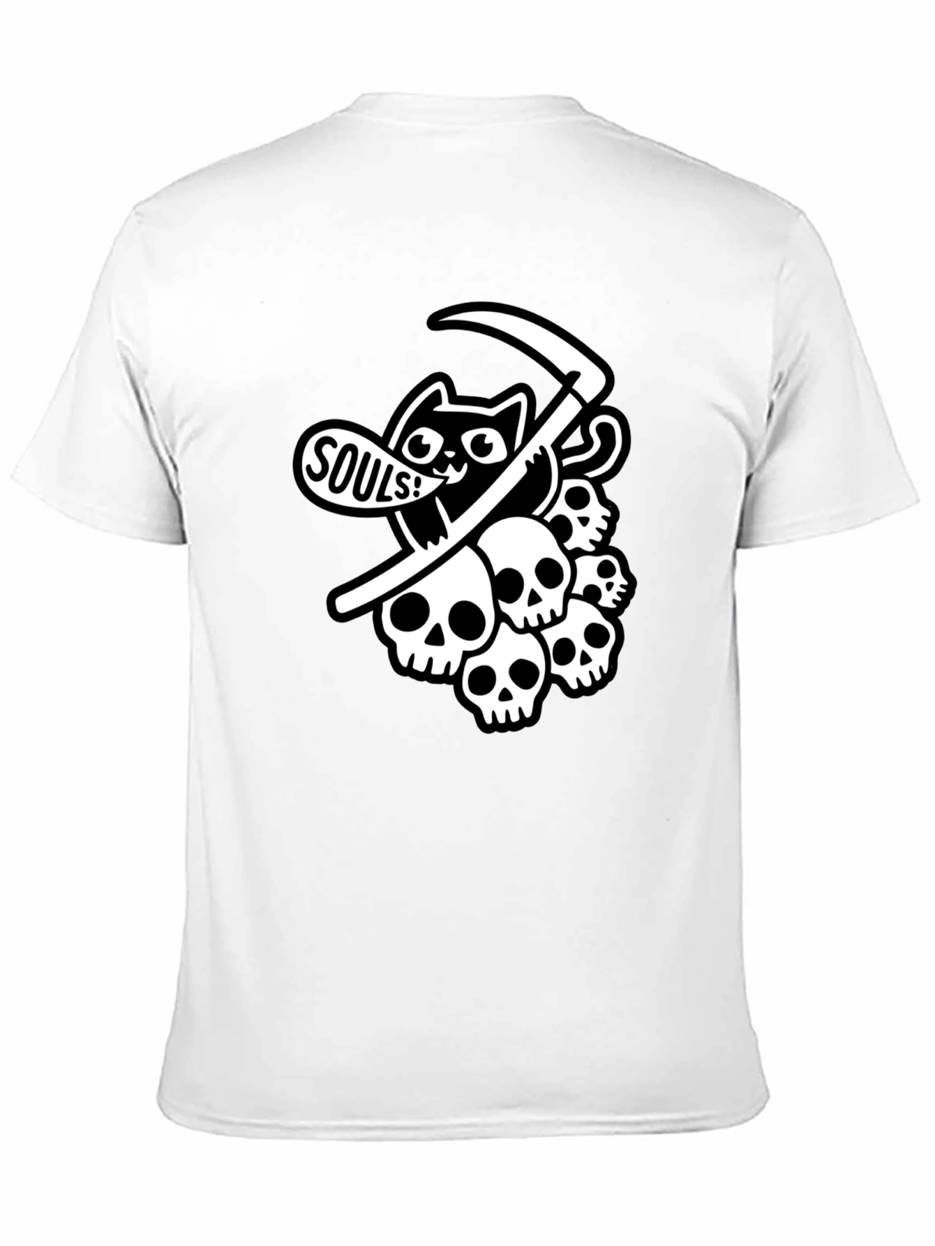 Black Grim Reaper Cat T-Shirt - Souls! view 11