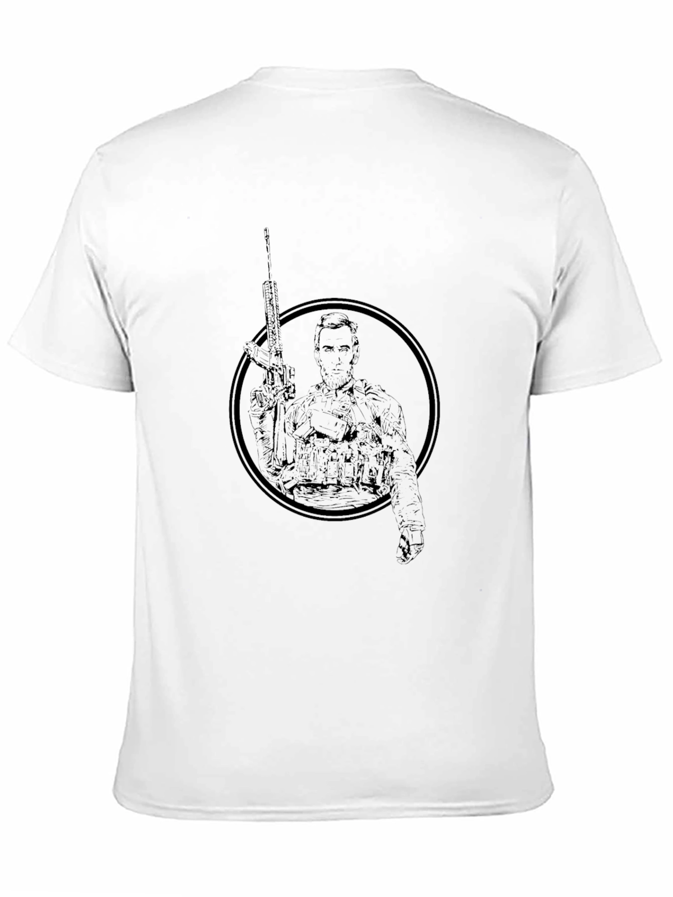 Black Tactical Graphic Print Men's T-Shirt - Black view 11