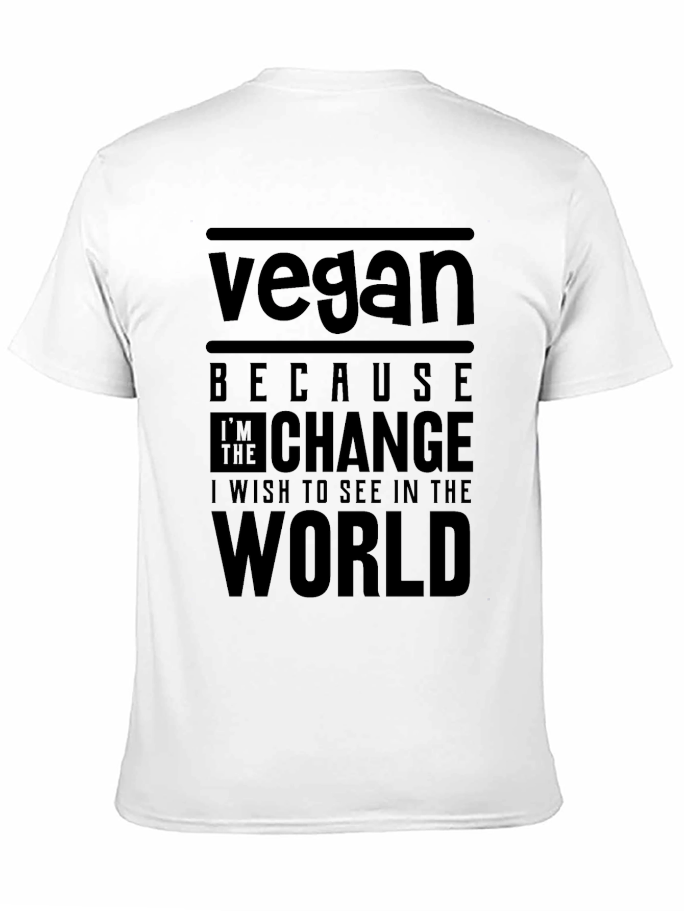 Black Vegan Quote T-Shirt - Change the World view 11