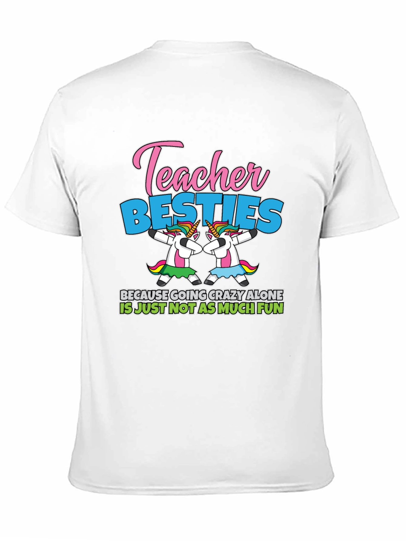 Black Teacher Besties Unicorn T-Shirt view 11