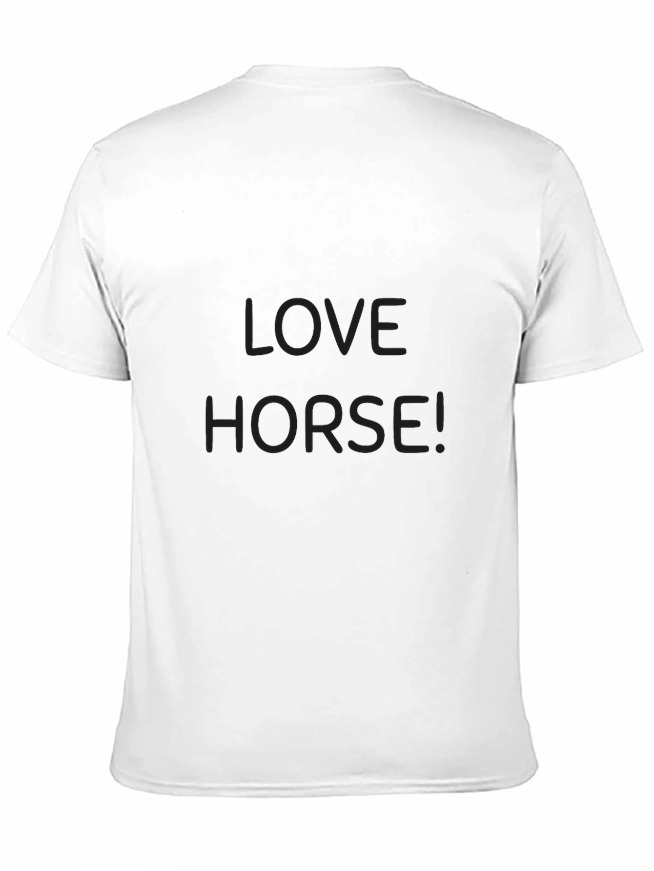 Black Love Horse Graphic Tee - Solid Black Crew Neck T-Shirt view 11