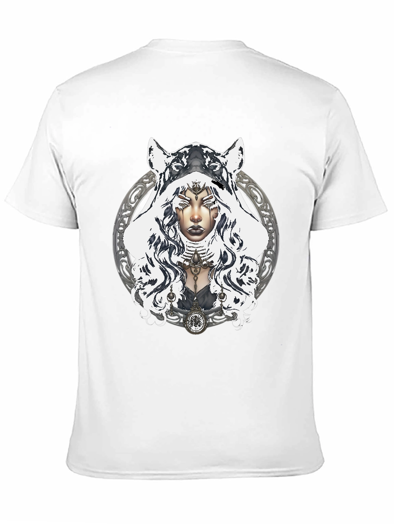 Black Mystic Wolf Hooded T-Shirt view 11