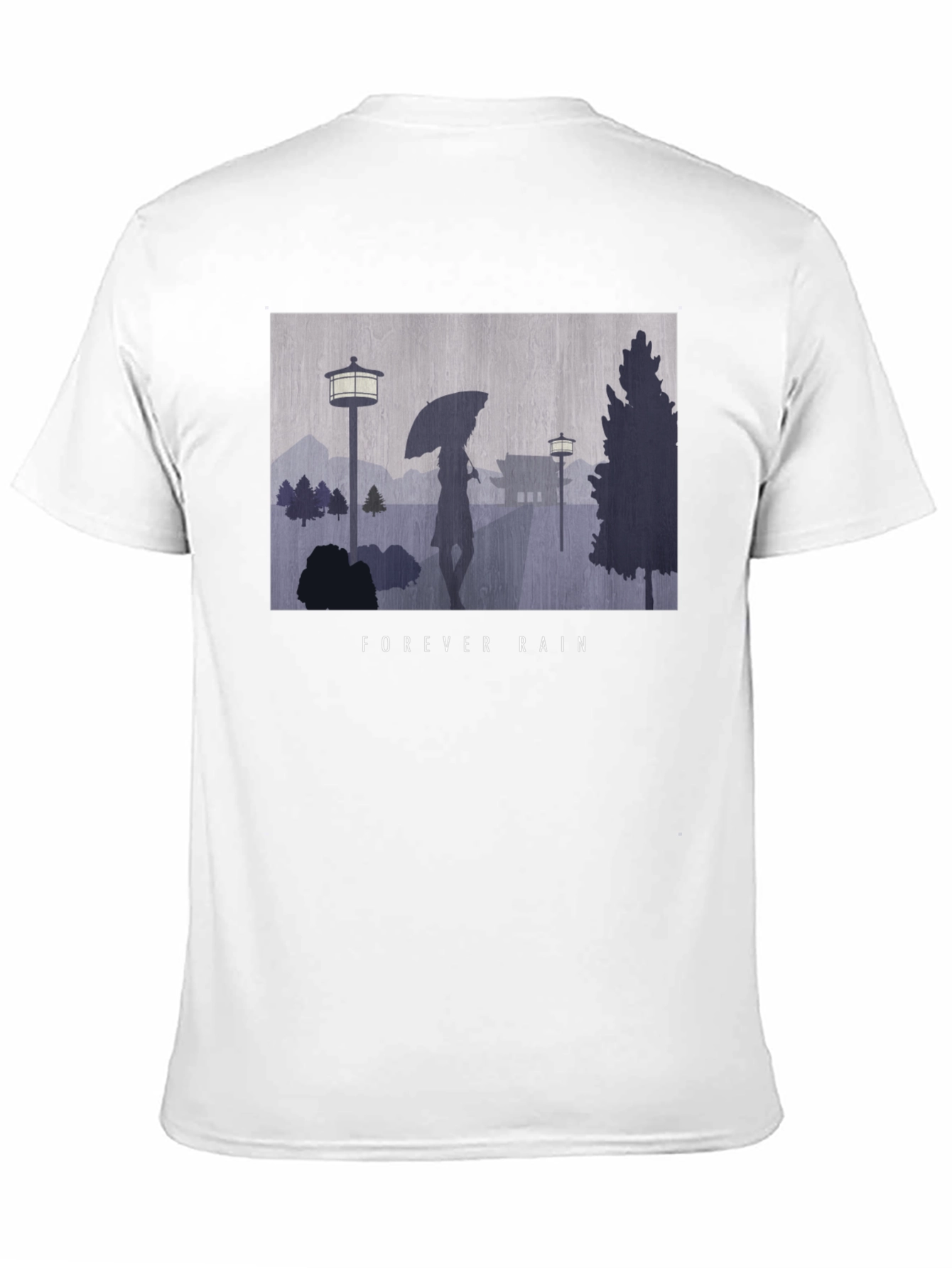 Black Forever Rain Graphic Tee - Unisex Black T-Shirt view 11