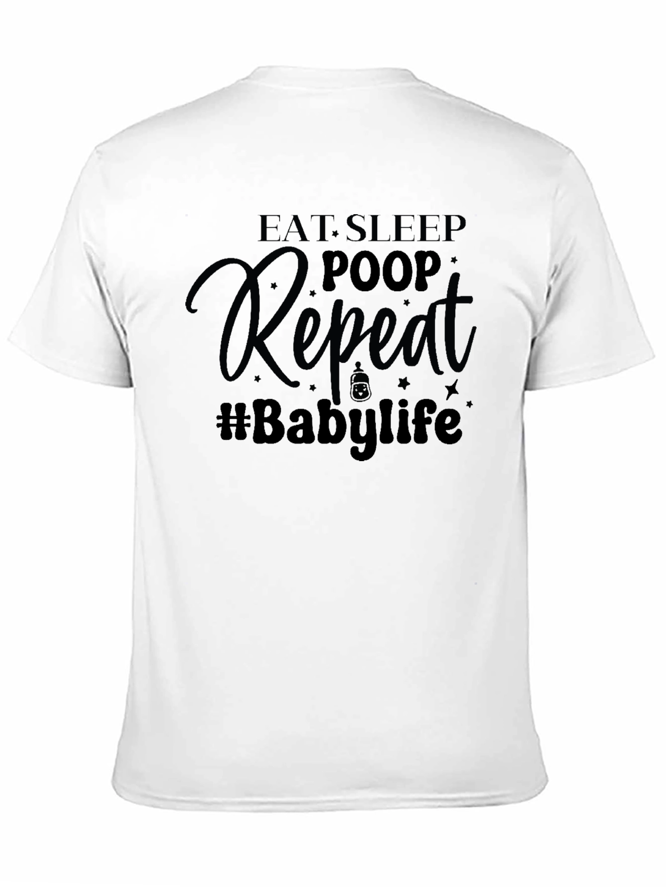 Black Eat Sleep Poop Repeat Baby T-Shirt view 11